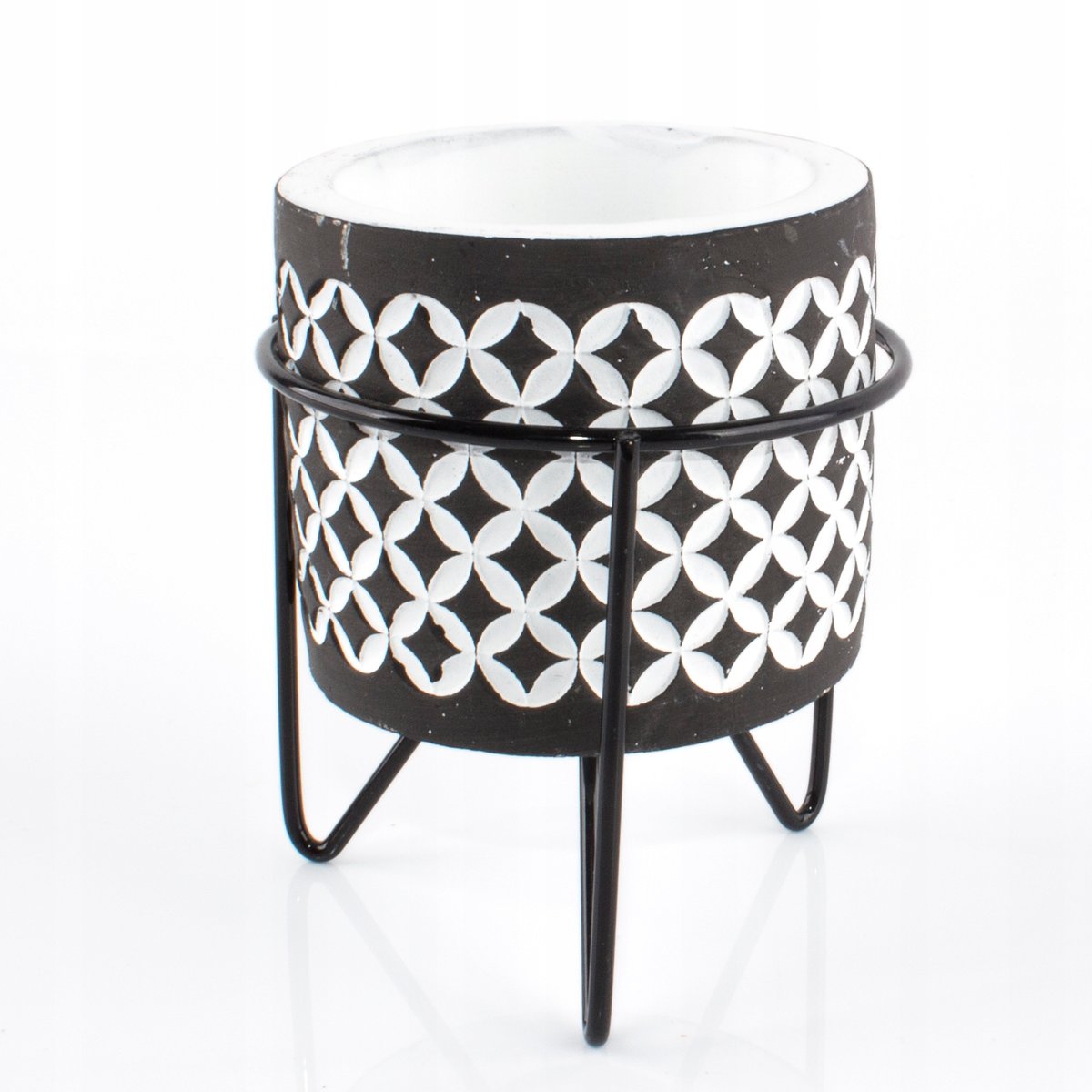 Ceramiczny świecznik doniczka 10 cm ozdoba domu sukulenty kwiaty świeca