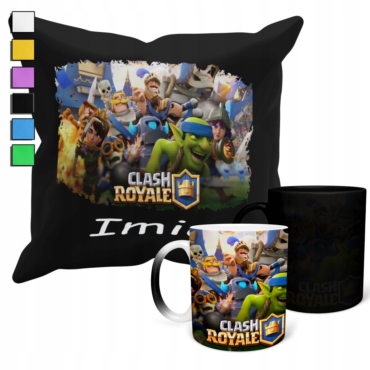 ZESTAW KUBEK MAGICZNY + POSZEWKA Z PODUSZKĄ- KRASZ ROJAL GRY PREZENT + IMIĘ
