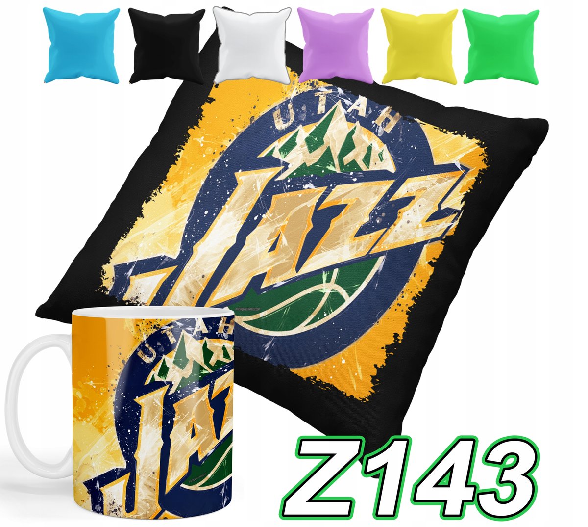 ZESTAW KUBEK + POSZEWKA Z NADRUKIEM UTAH JAZZ NBA BASKETBALL + IMIĘ