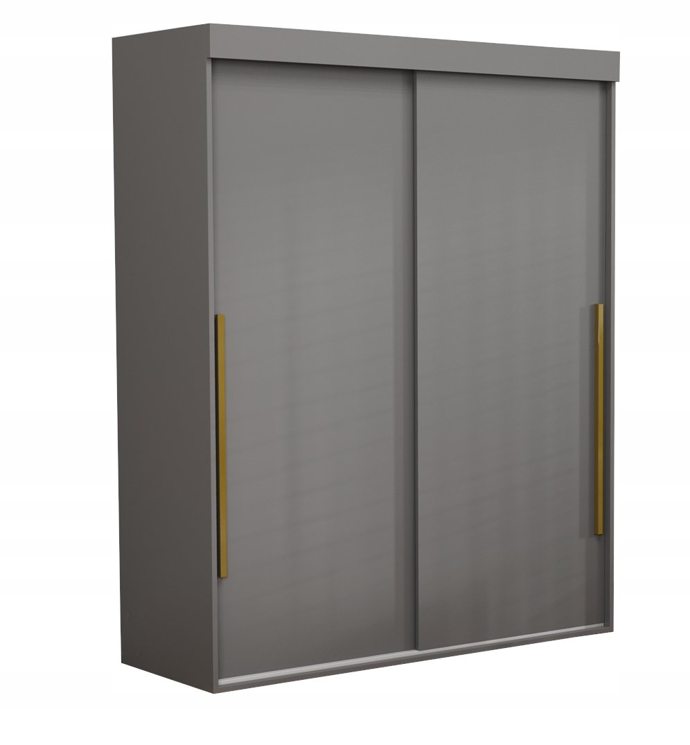 Szafa Przesuwna ALLAM Złote Uchwyty 100x202 Antracyt Nowoczesny Desing