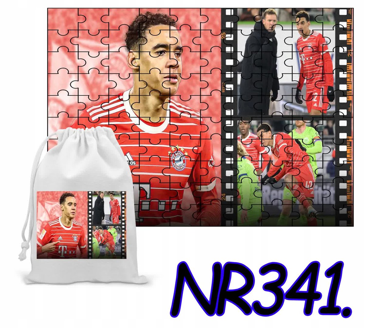 Puzzle 110El. Układanka Jamal Musiala Prezent Piłkarz+ Woreczek Z Nadrukiem