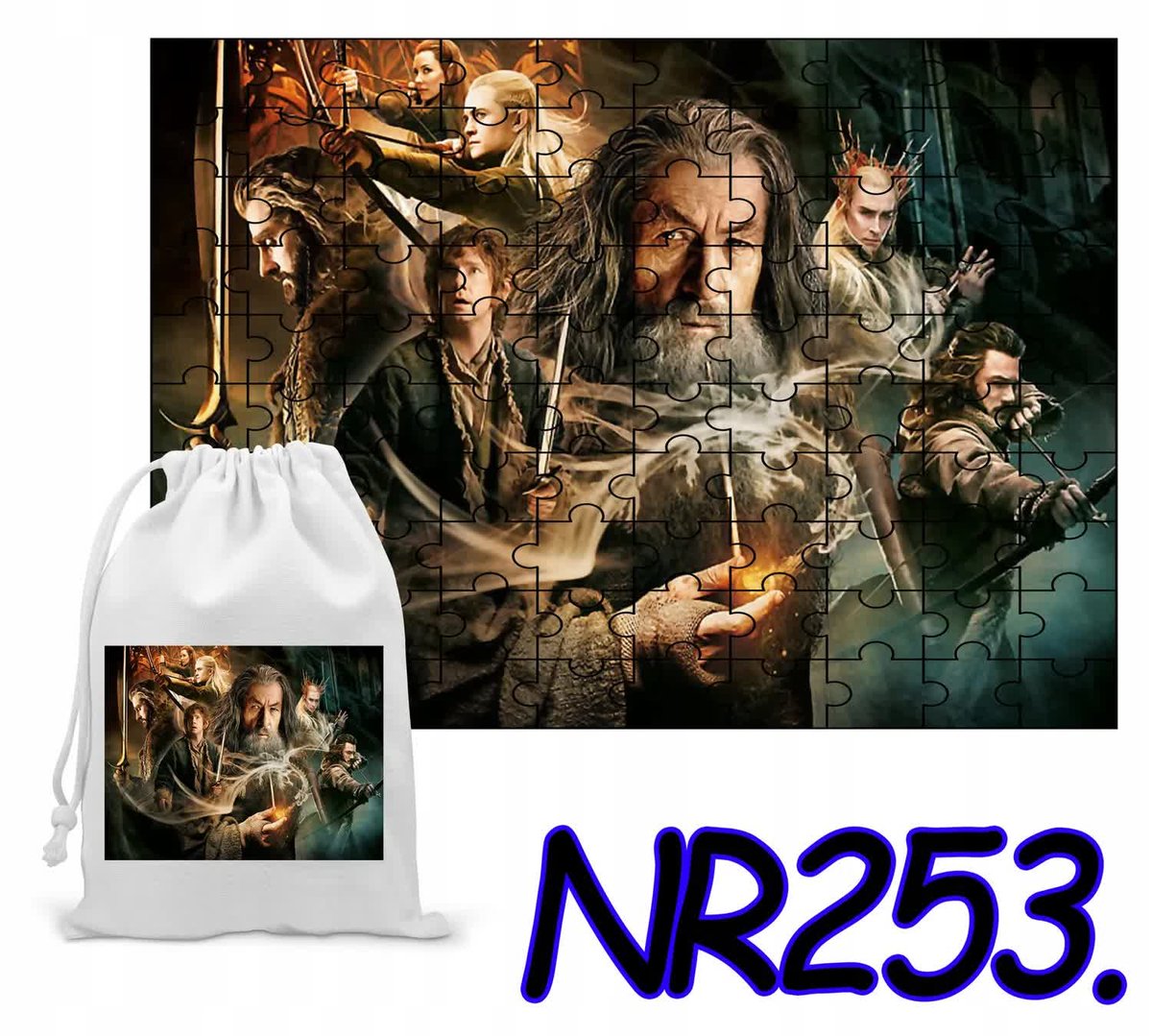 Puzzle 252 El. Układanka Prezent Władca Pierścieni + Woreczek Z Nadrukiem