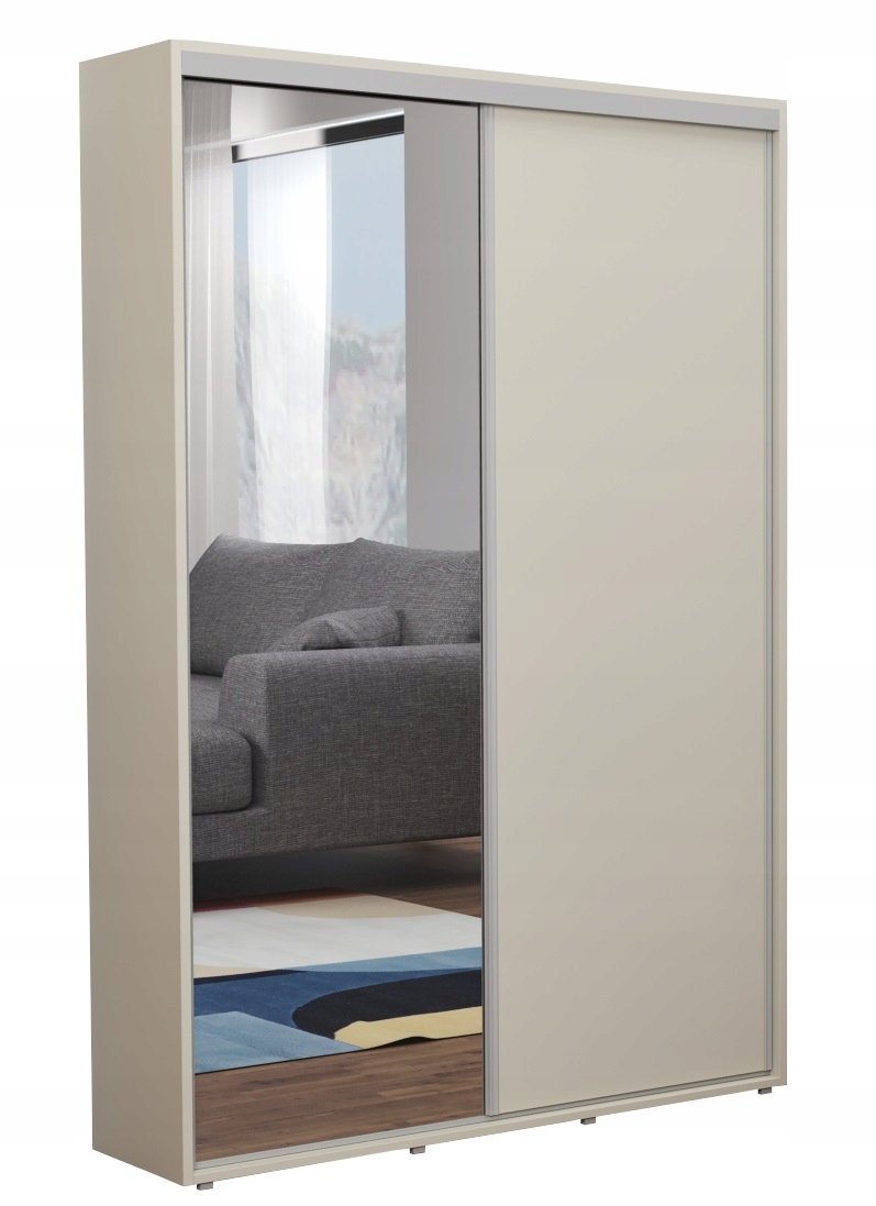 Szafa przesuwna Zuza Slim Lustro Krem 120x242 Garderoba