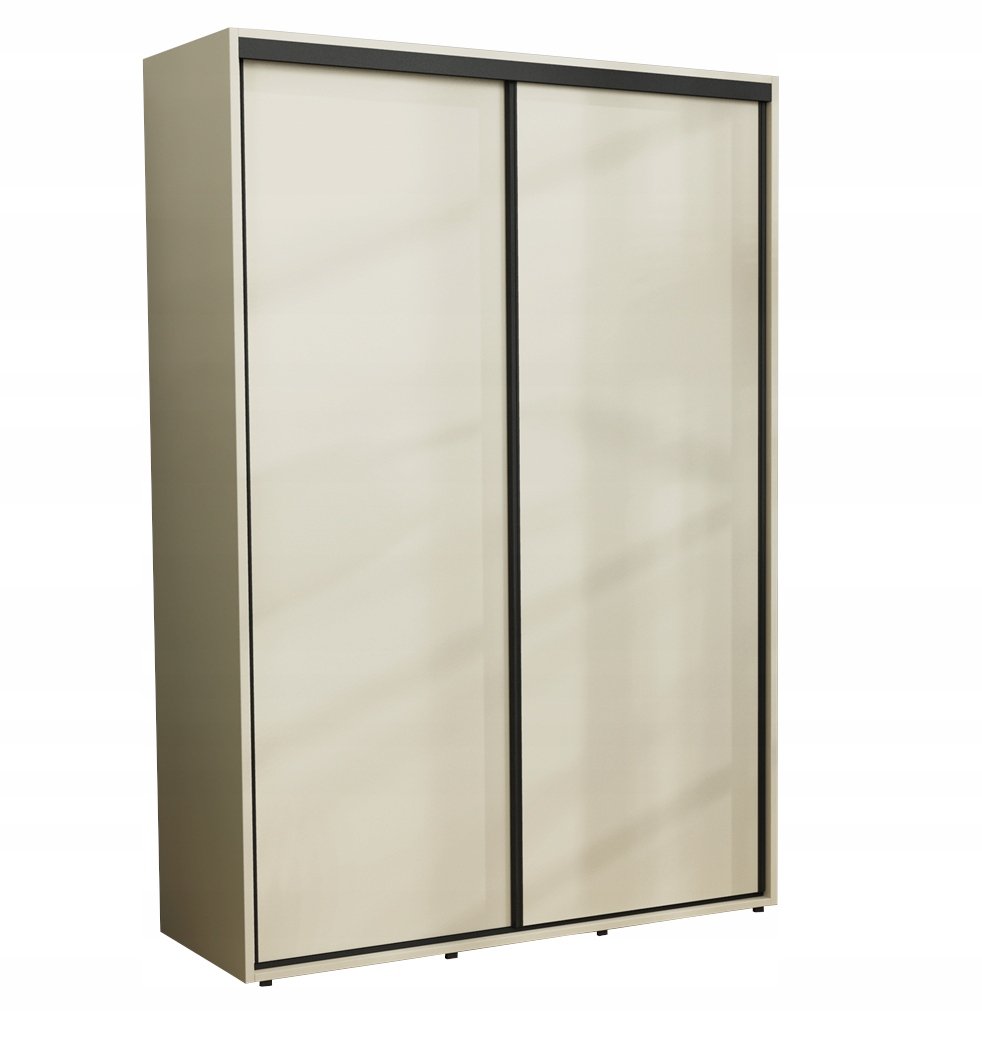 Nowoczesna Szafa Przesuwna Iga Czarne Okucia 170 x 242 Krem Różne Wymiary