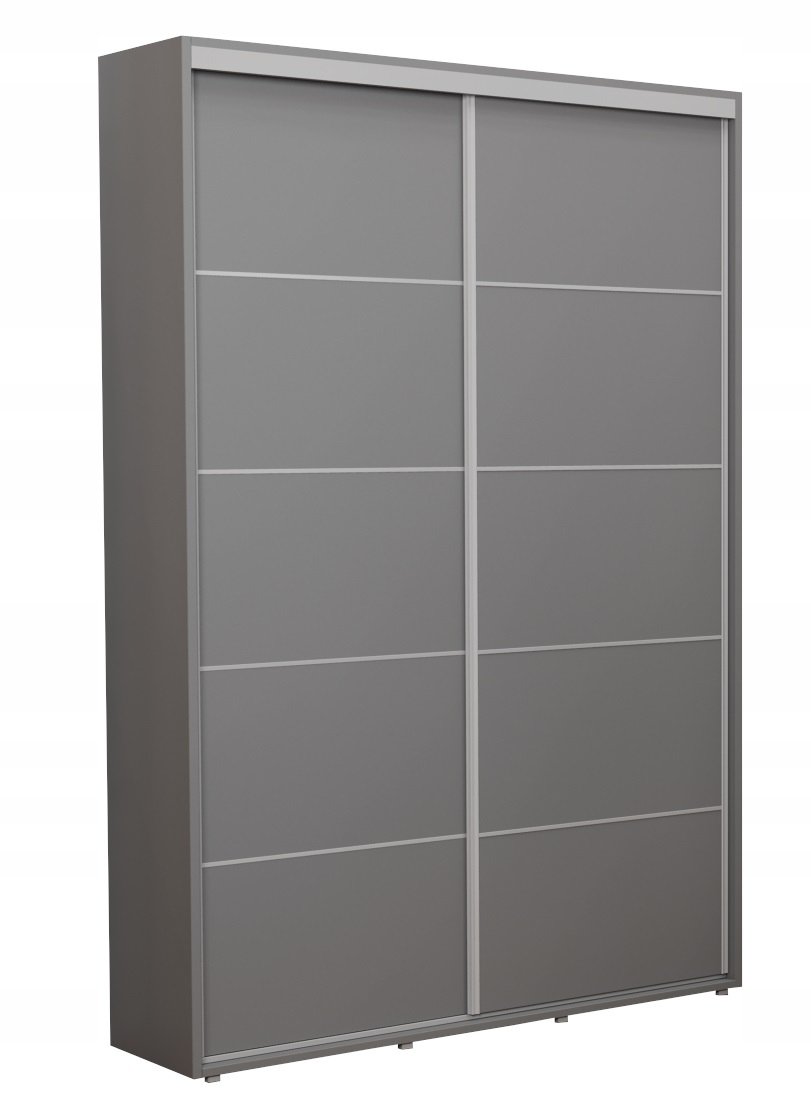 ORYGINALNY WYGLĄD SZAFA ZUZA SLIM GŁADKA Z PASKAMI 180X242 ANTRACYT