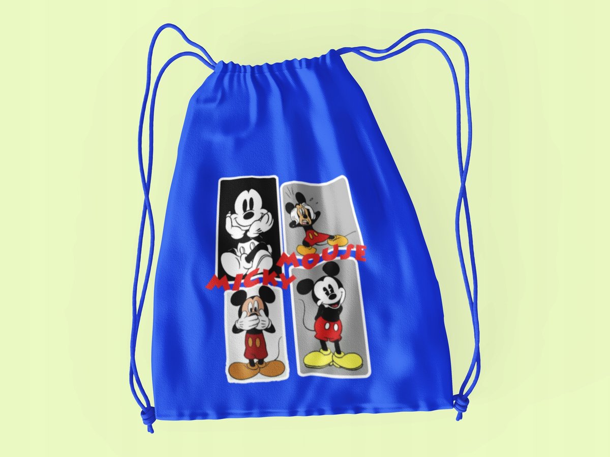 WOREK DO SZKOŁY WF/BUTY MYSZKA MIKI + IMIĘ