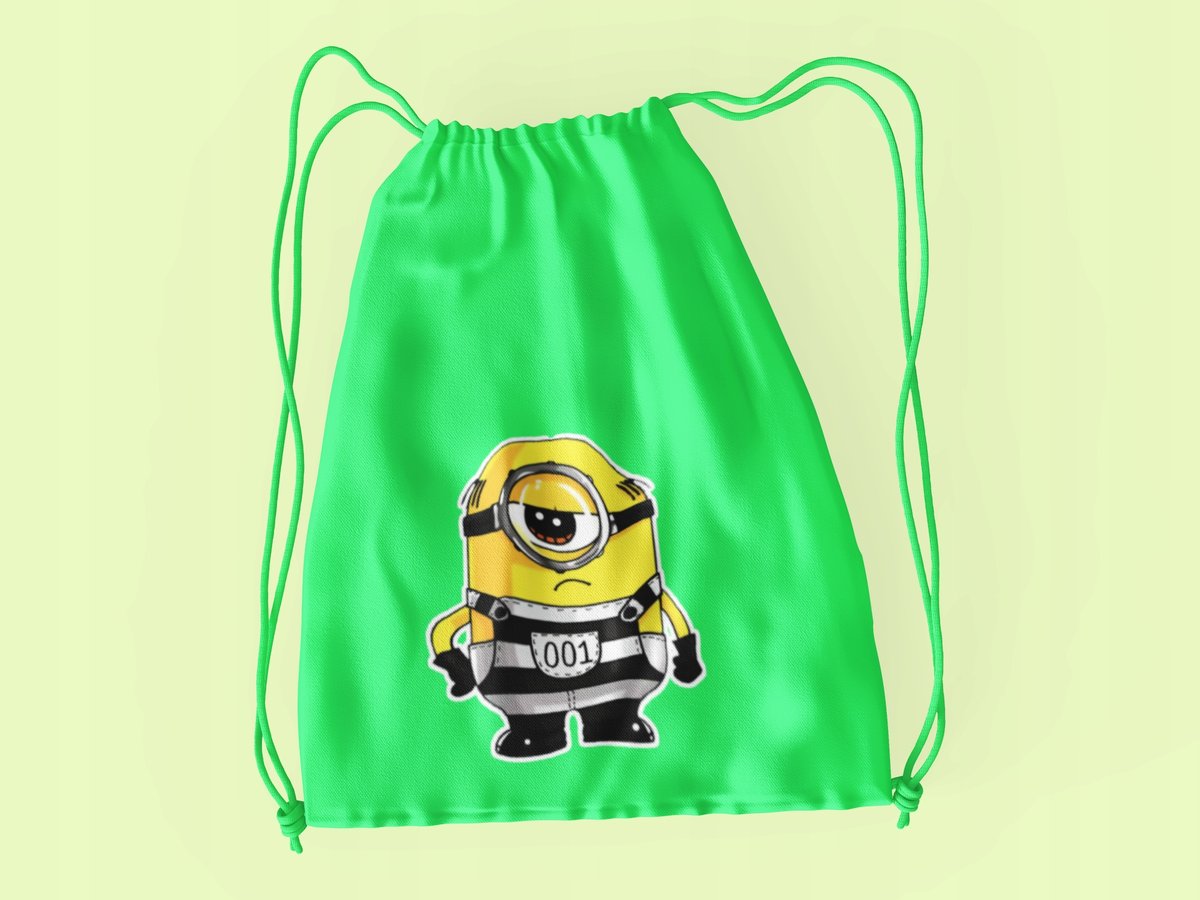 WOREK DO SZKOŁY WF/BUTY MINIONKI + IMIĘ