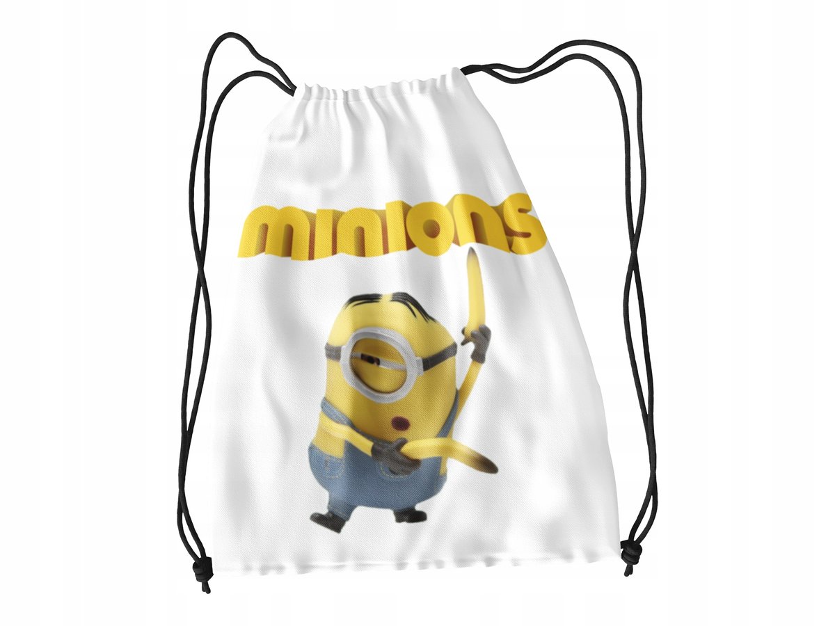 WOREK DO SZKOŁY WF/BUTY MINIONKI + IMIĘ