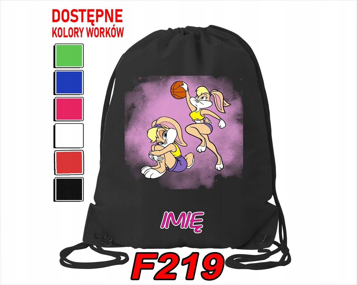 WOREK SZKOLNY NA WF SPORTOWY NA BUTY DLA DZIECI LOLA BUGS - IMIĘ