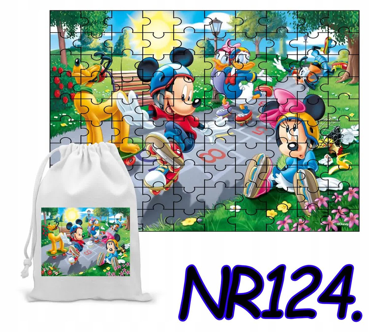 Puzzle 35 El. Układanka Prezent Myszka Miki Mini + Woreczek Z Nadrukiem