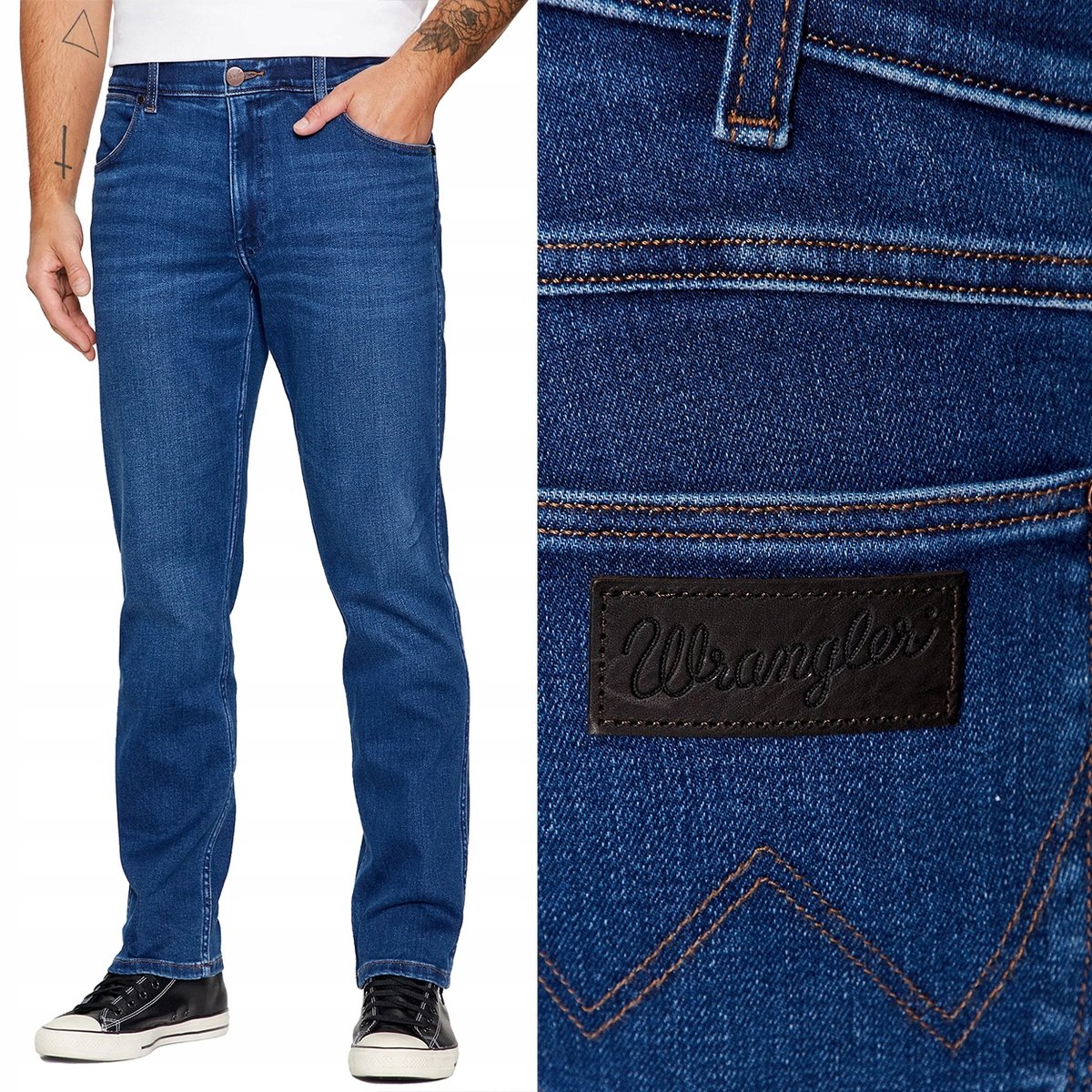 Wrangler Greensboro jeansy męskie proste rozmiar 34/30