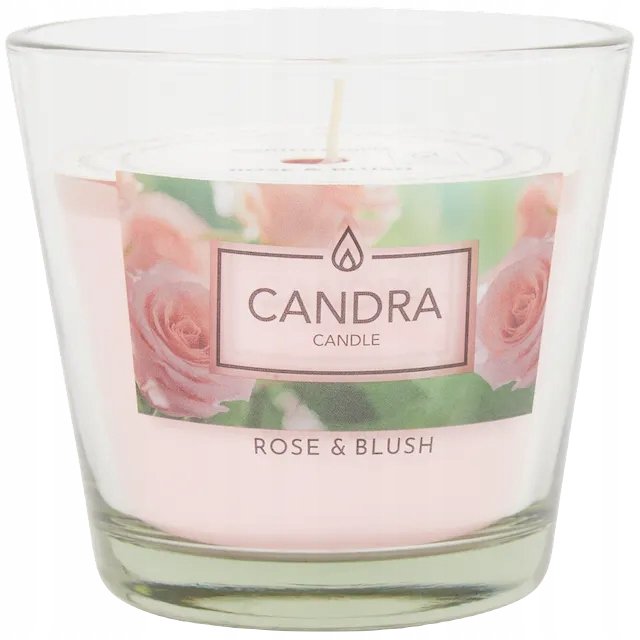 Świeca zapachowa parafinowa Rose & Blush Candra W SZKLE ŚWIECZKA