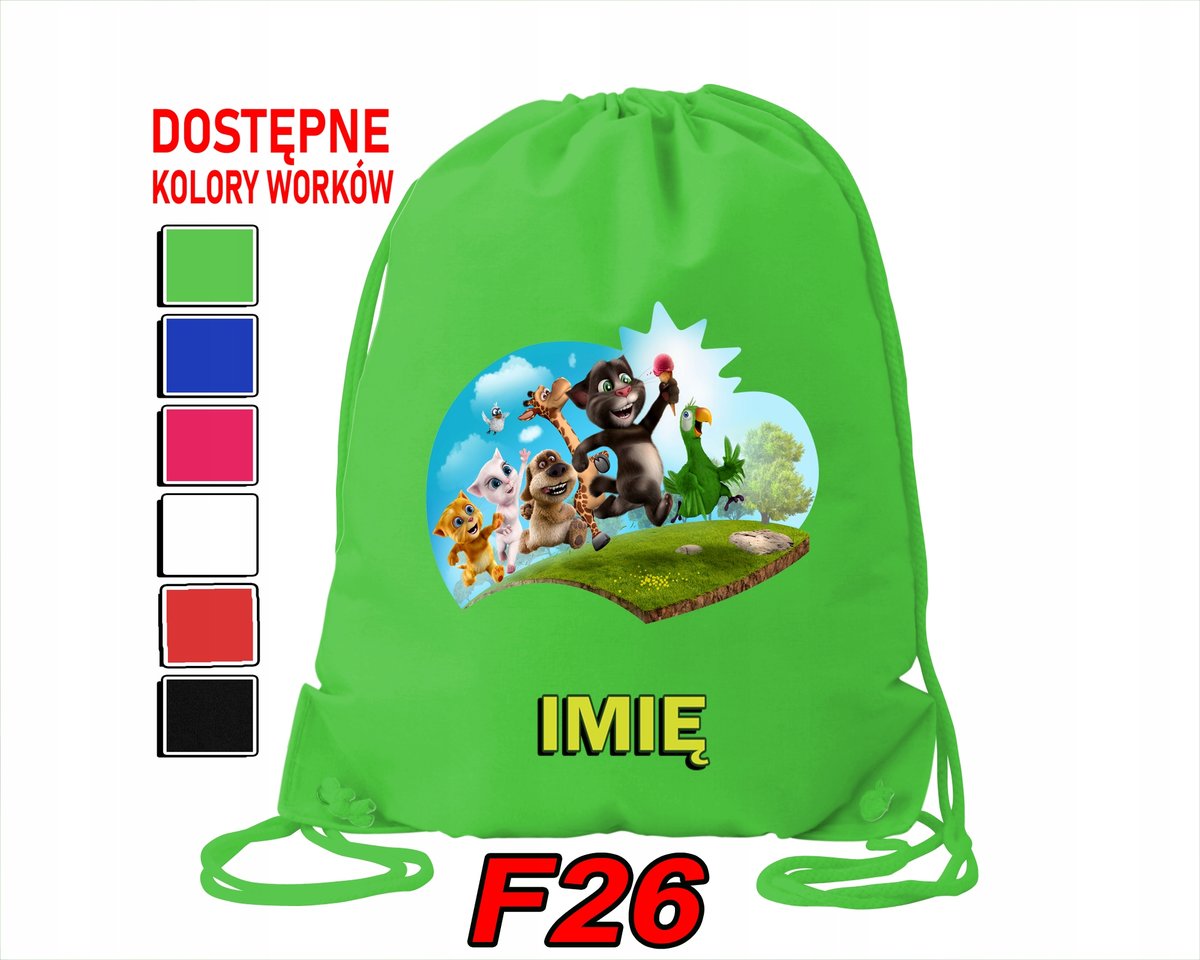 WOREK SZKOLNY NA WF TRENING SPORTOWY Z NADRUKIEM MY TALKIN TOM -IMIĘ