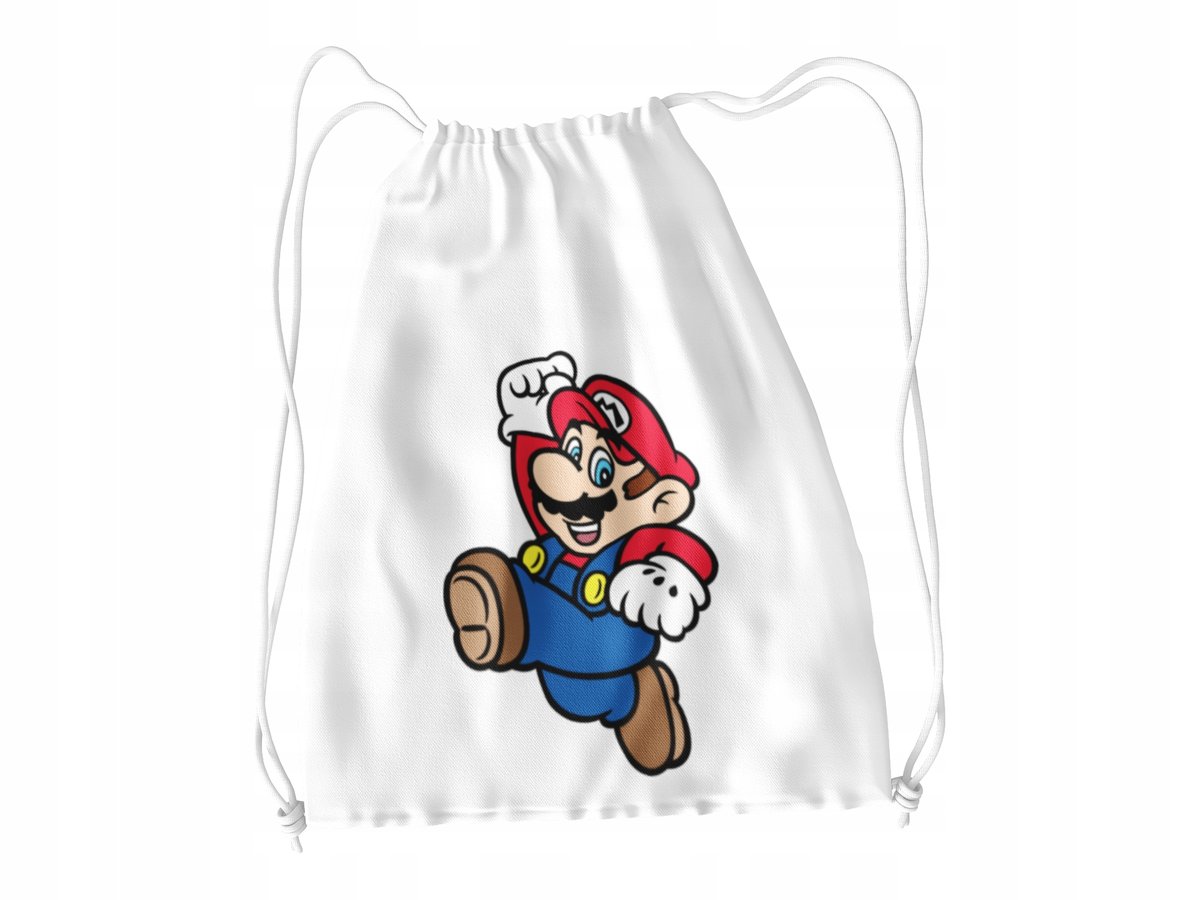 WOREK DO SZKOŁY WF/BUTY SUPER MARIO + IMIĘ
