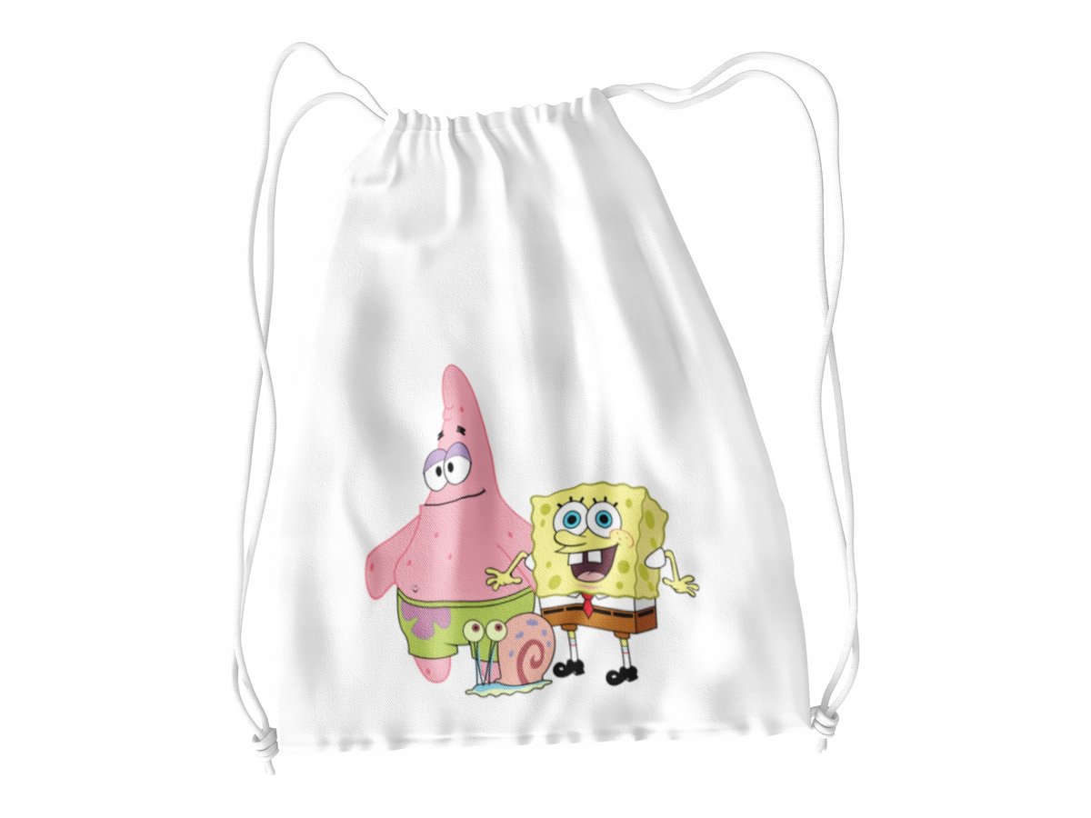 WOREK DO SZKOŁY WF BUTY SPORTOWY BAJKA DLA DZIECI GĄBKA + IMIĘ