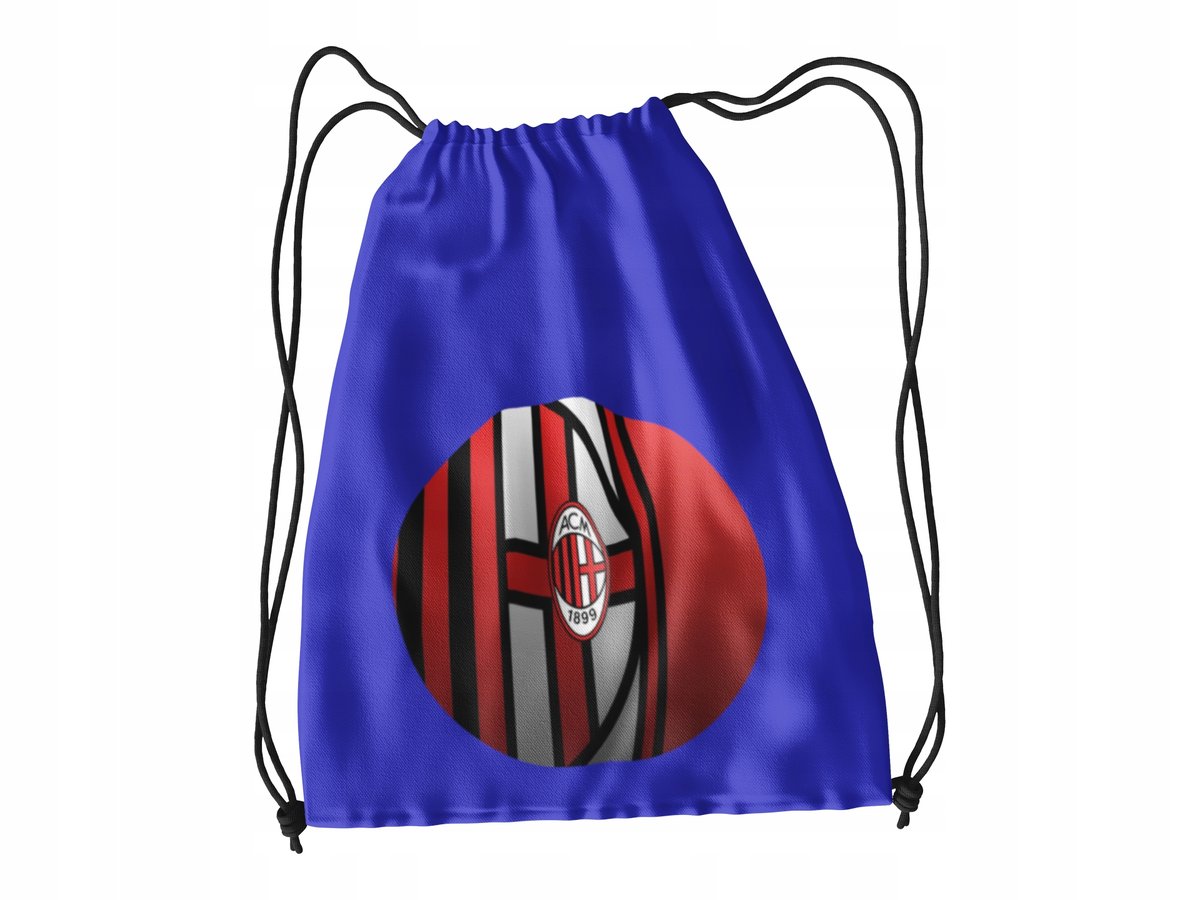WOREK DO SZKOŁY WF/BUTY AC MILAN PIŁK+ IMIĘ