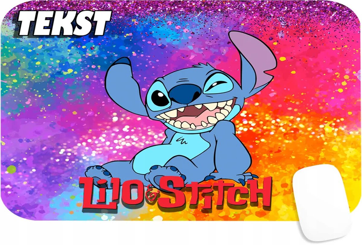 PODKŁADKA POD MYSZKĘ Z NADRUKIEM STICH BAJKI RÓŻNE WZORY-TEKST -29X36