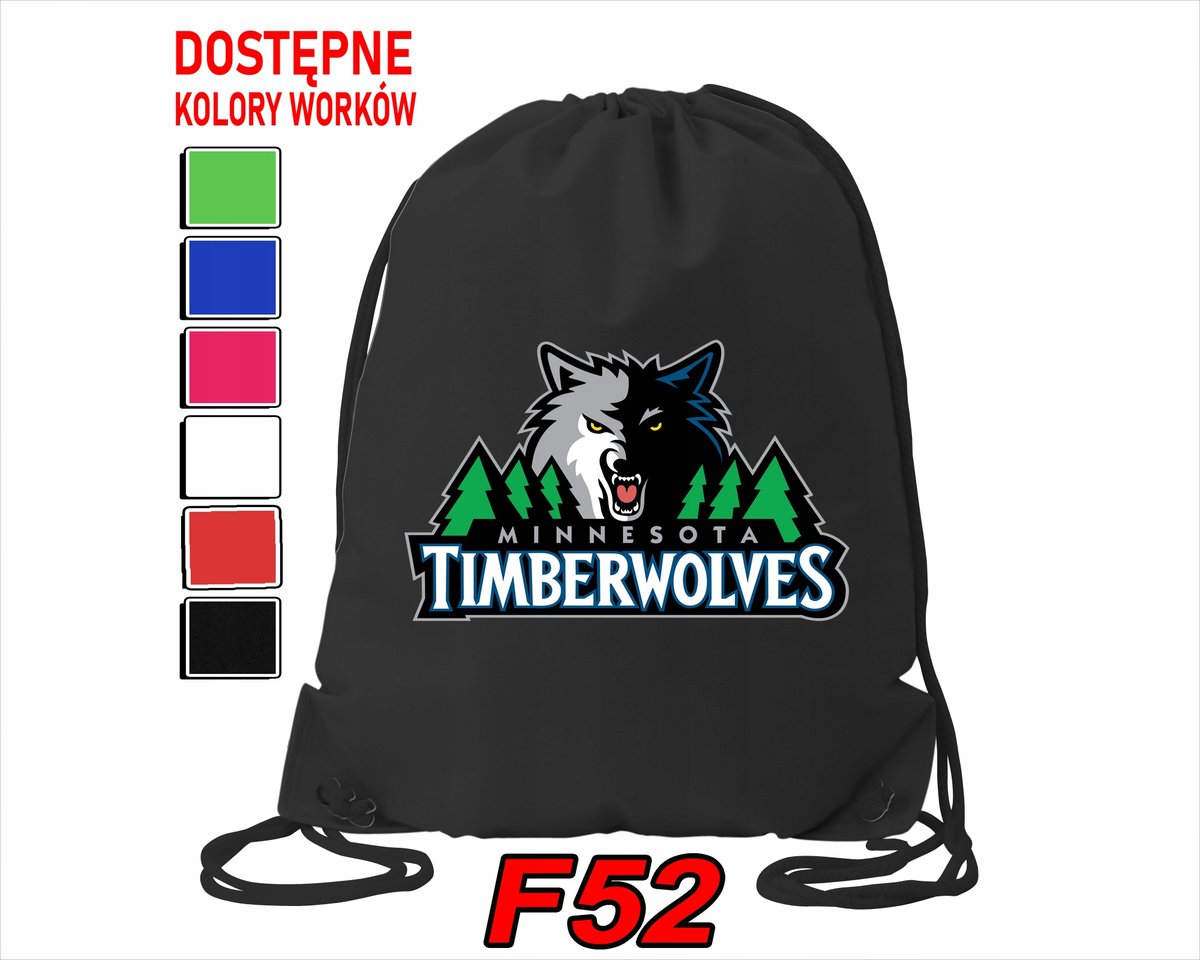 WOREK SZKOLNY NA WF SPORTOWY MINNESOTA TIMBERWOLVES NBA BASKET- IMIĘ