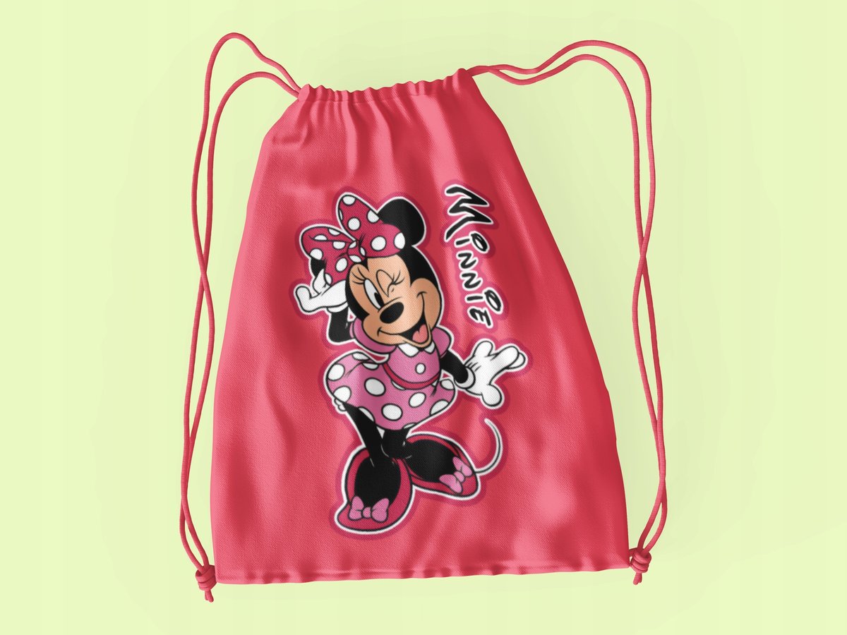 WOREK DO SZKOŁY WF/BUTY MYSZKA MINNIE+ IMIĘ