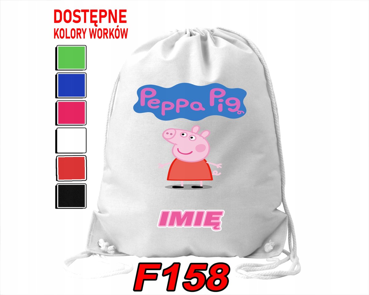 WOREK SZKOLNY NA WF SPORTOWY BAJKA DLA DZIECI TATA ŚWINKA BAJKI - IMIĘ GRAT