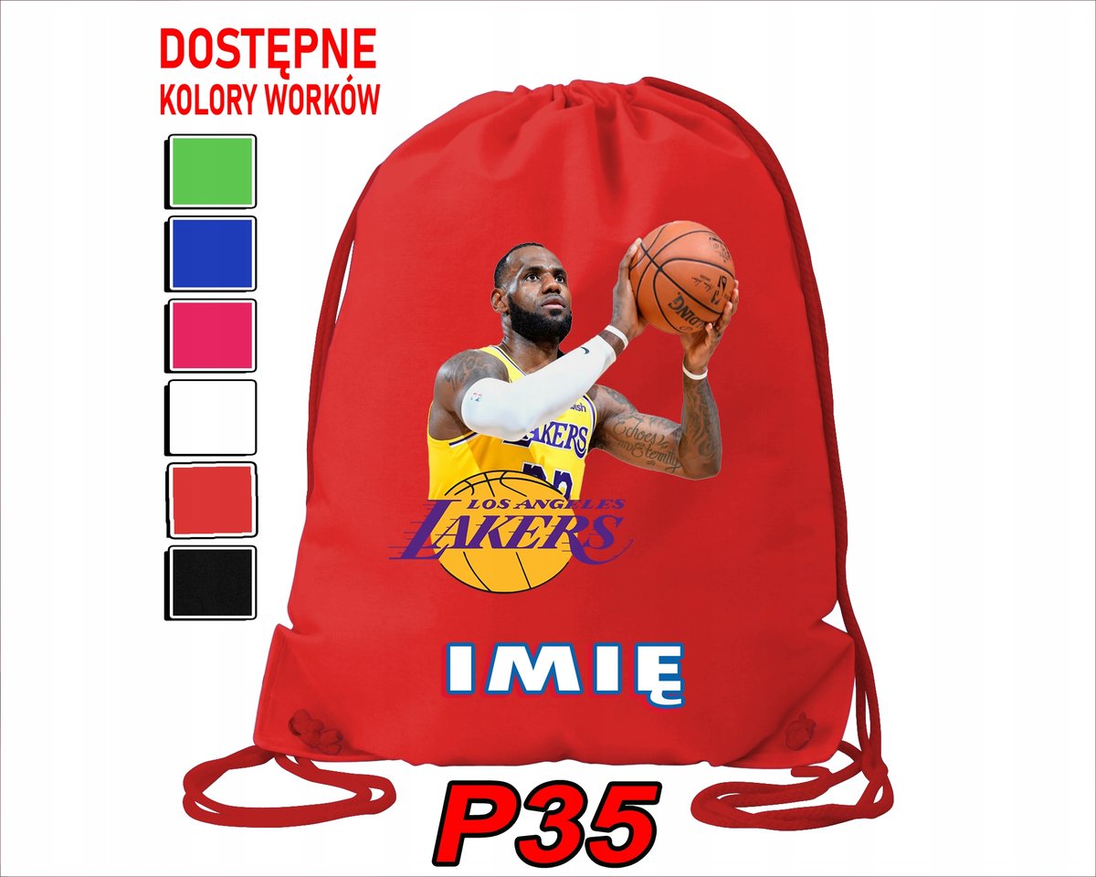WOREK SZKOLNY NA WF TRENING BUTY SPORTOWY DLA FANA LA LAKERS LEBRONB JAMES
