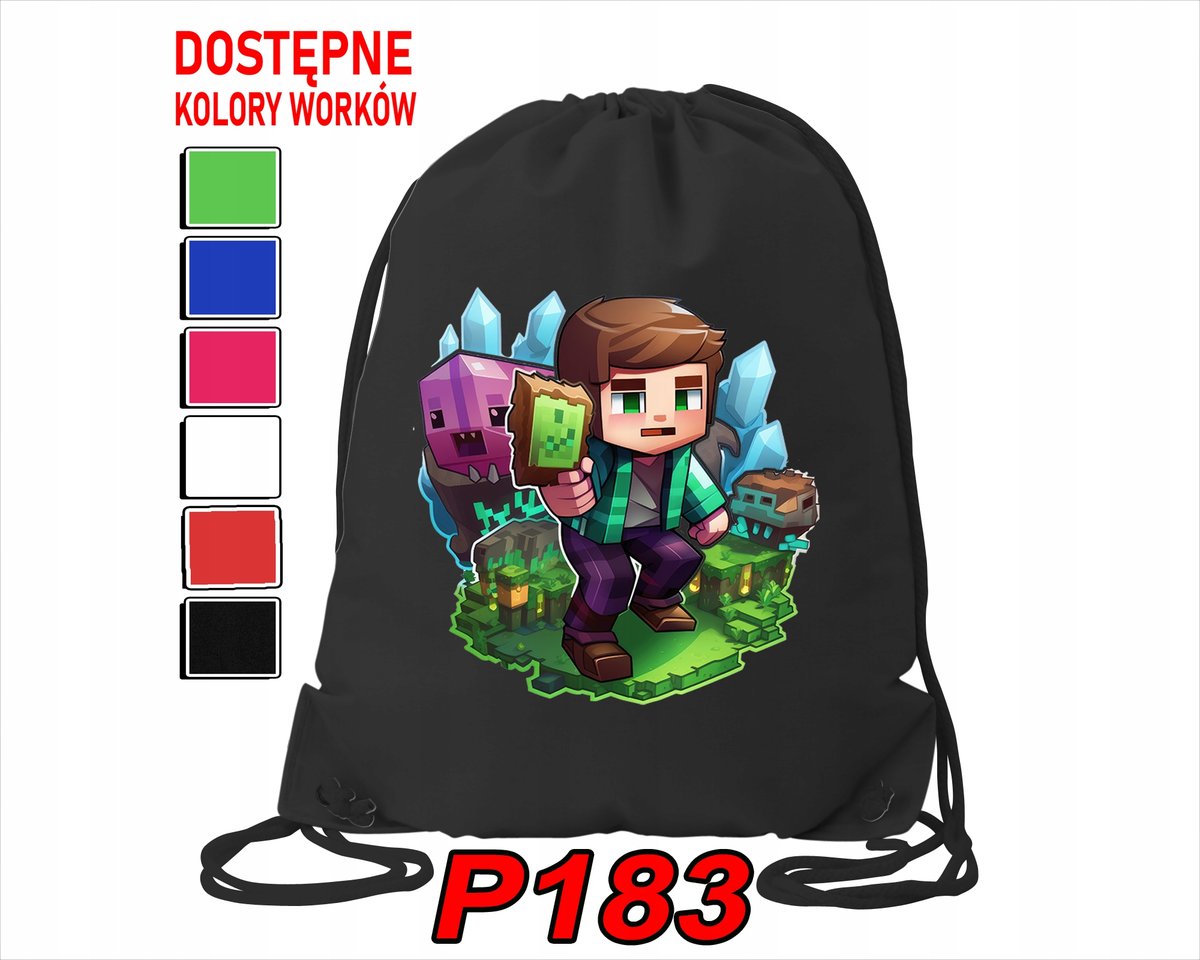 WOREK SZKOLNY NA WF BUTY SPORTOWY DLA DZIECKA GRY 5 WZORÓW + IMIĘ