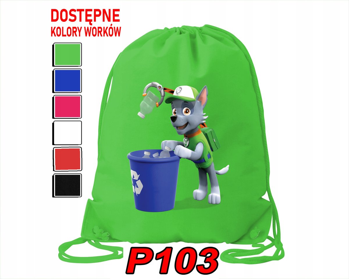 WOREK SZKOLNY NA WF BUTY SPORTOWY DLA DZIECKA PIESKI 5 WZORÓW + IMIĘ