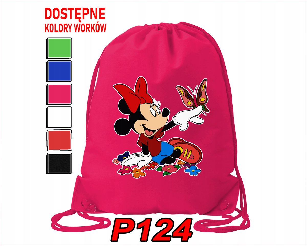 WOREK SZKOLNY NA WF BUTY SPORTOWY DLA DZIECKA BAJKI 5 WZORÓW + IMIĘ