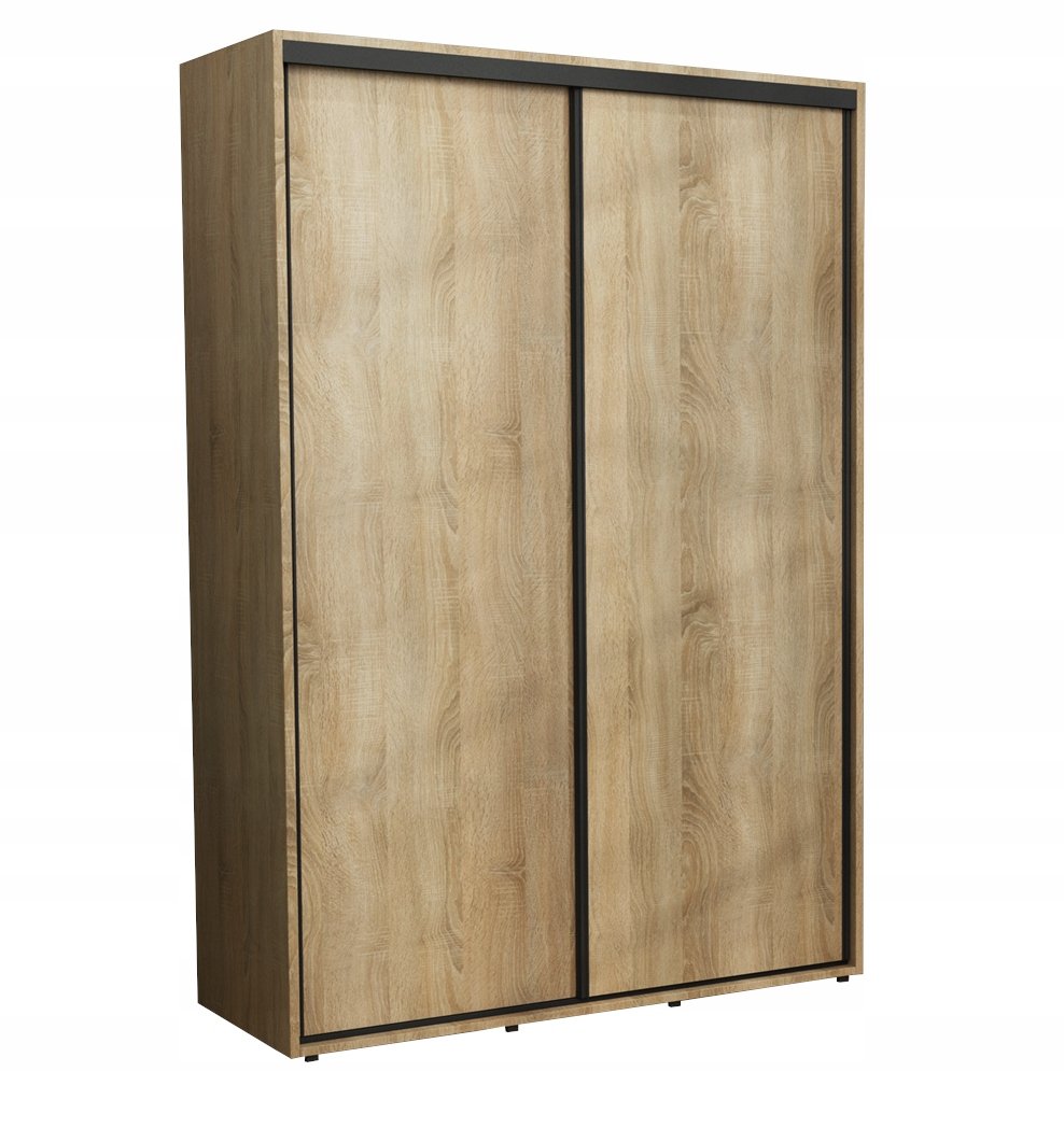 Nowoczesna Szafa Przesuwna Iga Czarne Okucia 190 x 242 Sonoma/ Wysoka