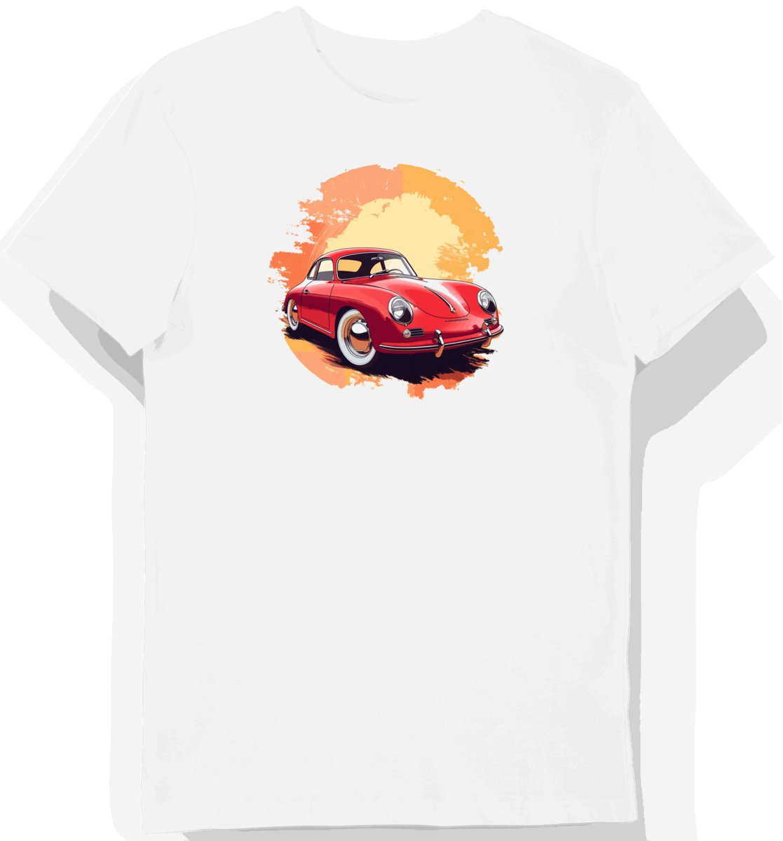 Koszulka męska biała z motywem klasycznego Porsche 356 L