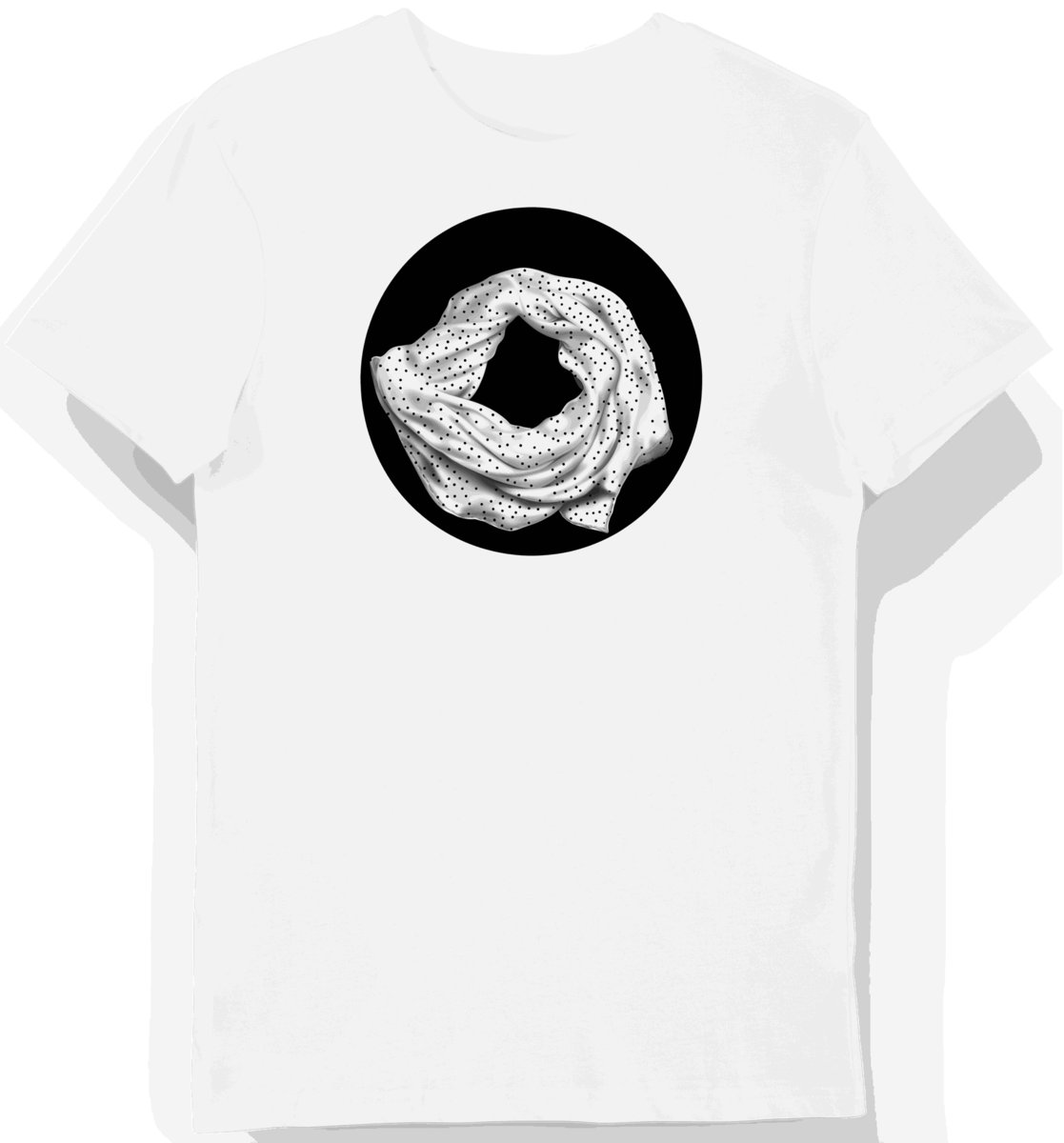 Koszulka męska biała z motywem klasycznych grochów XXL