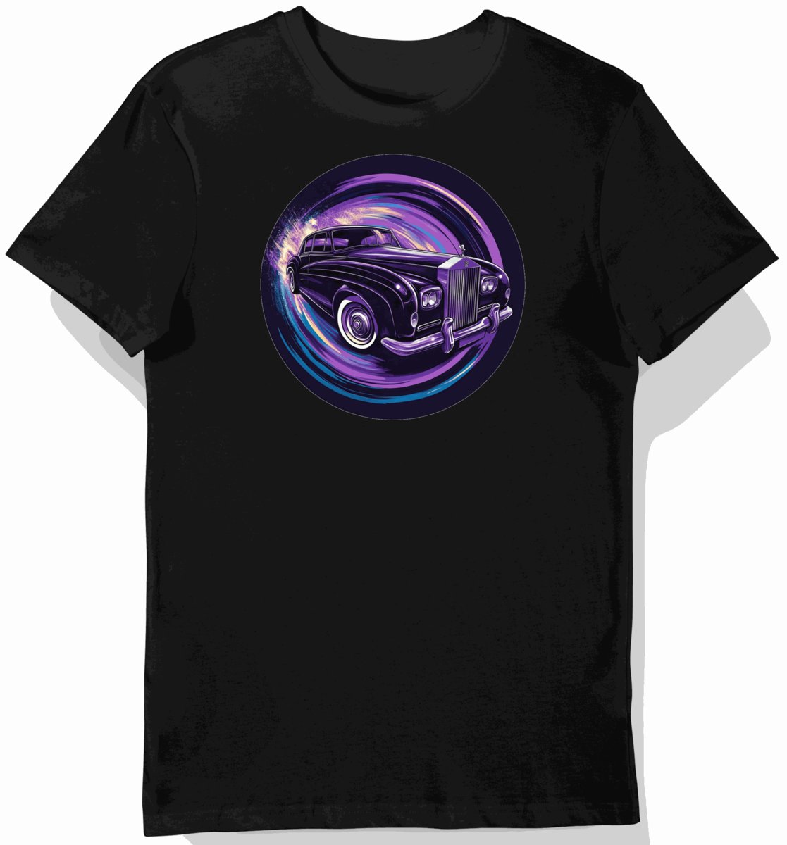 Koszulka męska czarna z motywem klasycznego Rolls Royce XXL