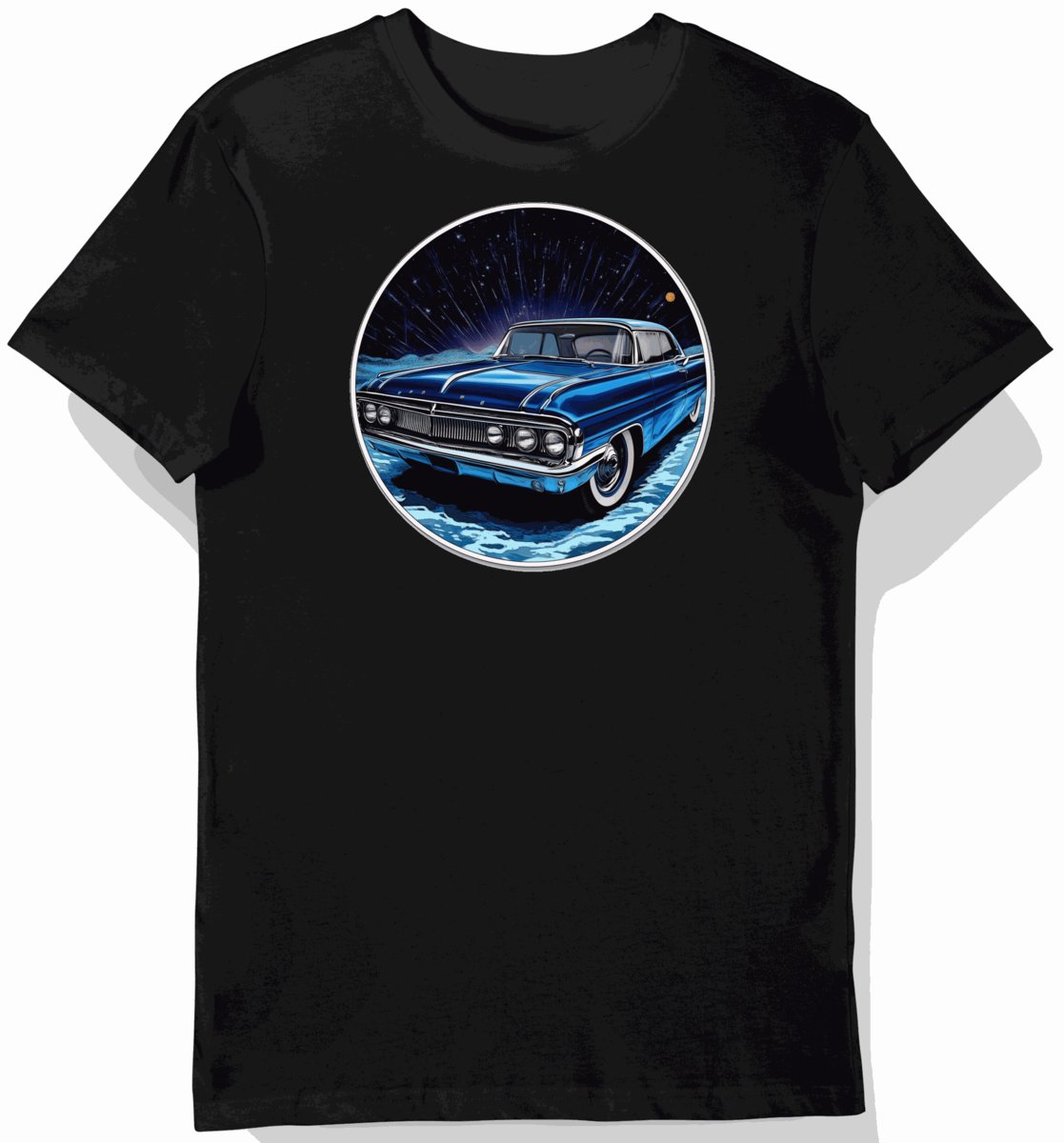 Koszulka męska czarna z nadrukiem klasycznego Plymoutha 6247 XL