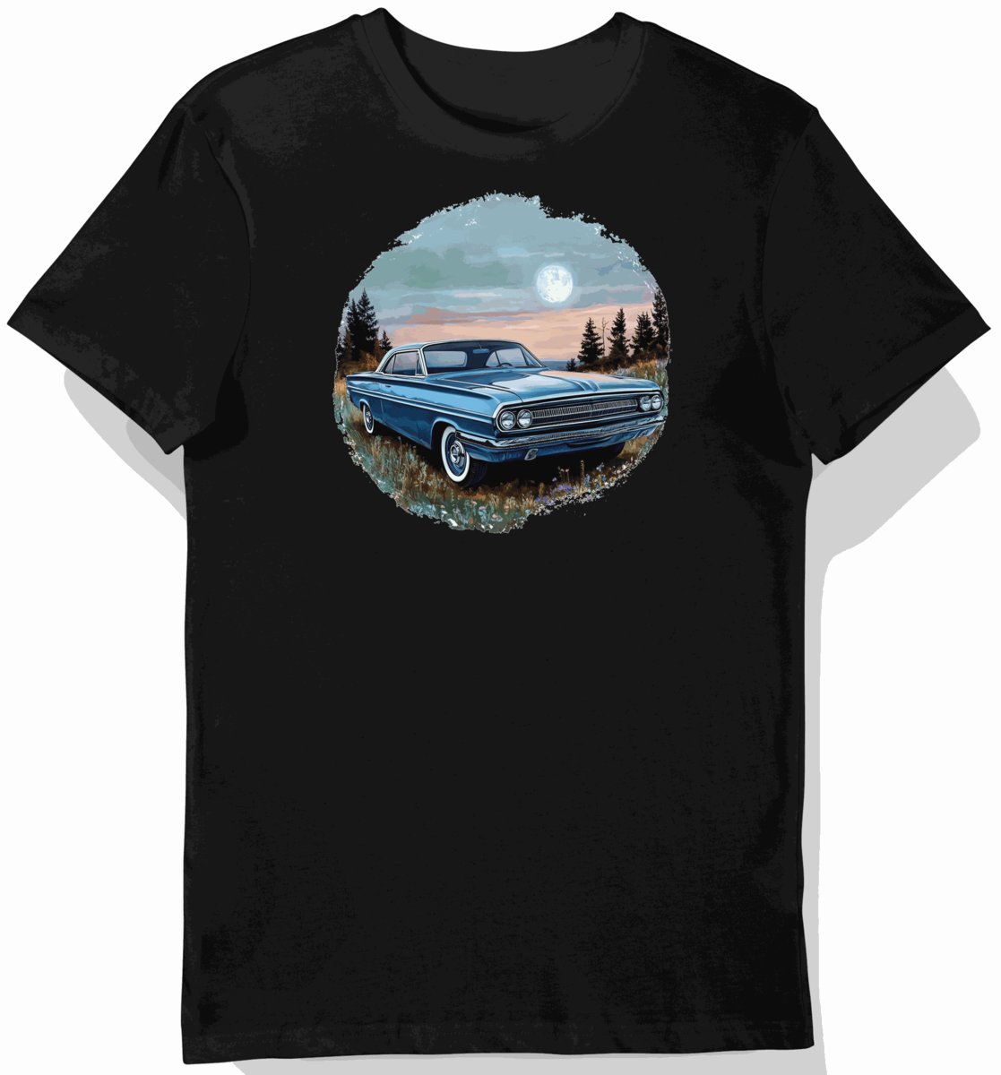 Koszulka męska czarna z motywem klasycznego Plymouth Fury L