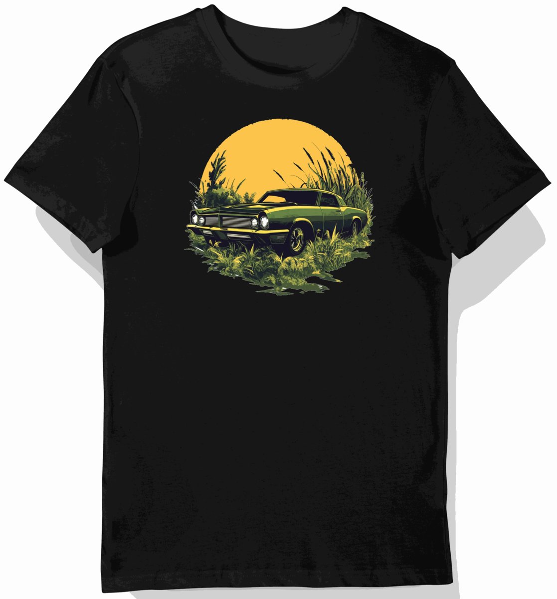 Koszulka męska czarna z nadrukiem zielonego klasycznego Buicka XL