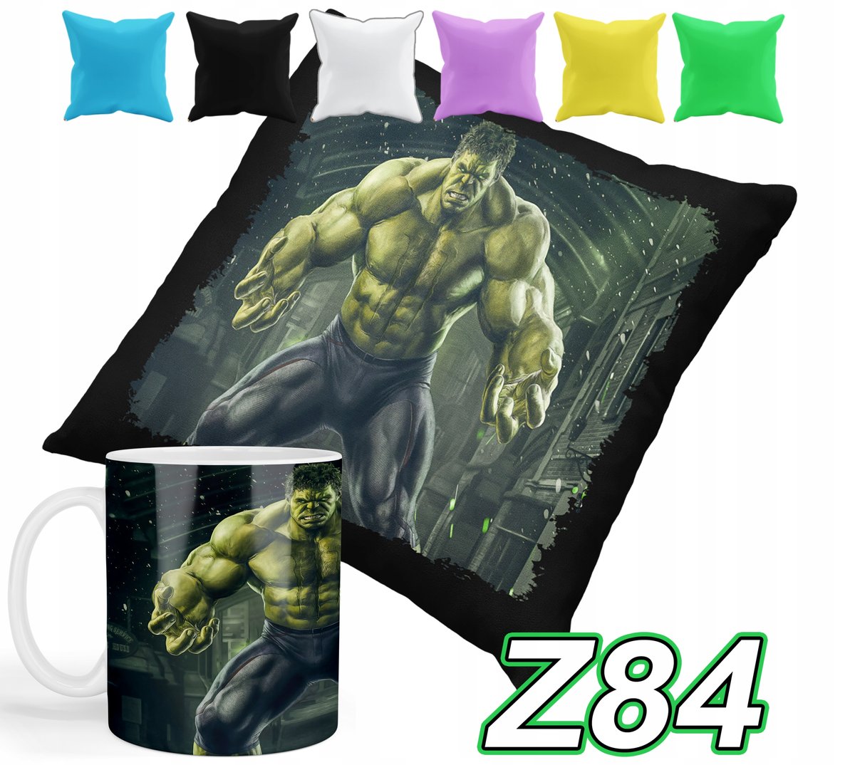 ZESTAW KUBEK + POSZEWKA Z PODUSZKĄ AVENGERS BAJKI + IMIĘ