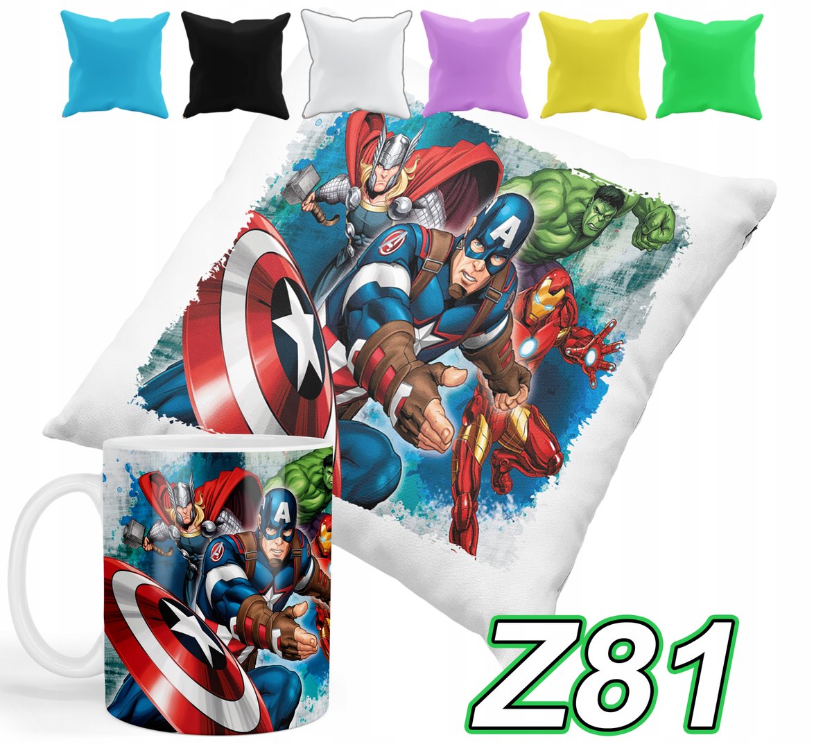 ZESTAW KUBEK +POSZEWKA Z NADRUKIEM PREZENT AVENGERS BAJKI +IMIĘ