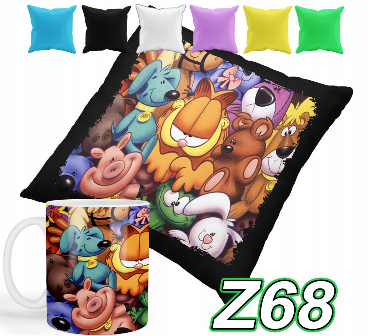 ZESTAW KUBEK +POSZEWKA Z NADRUKIEM PREZENT GARFIELD BAJKI +IMIĘ