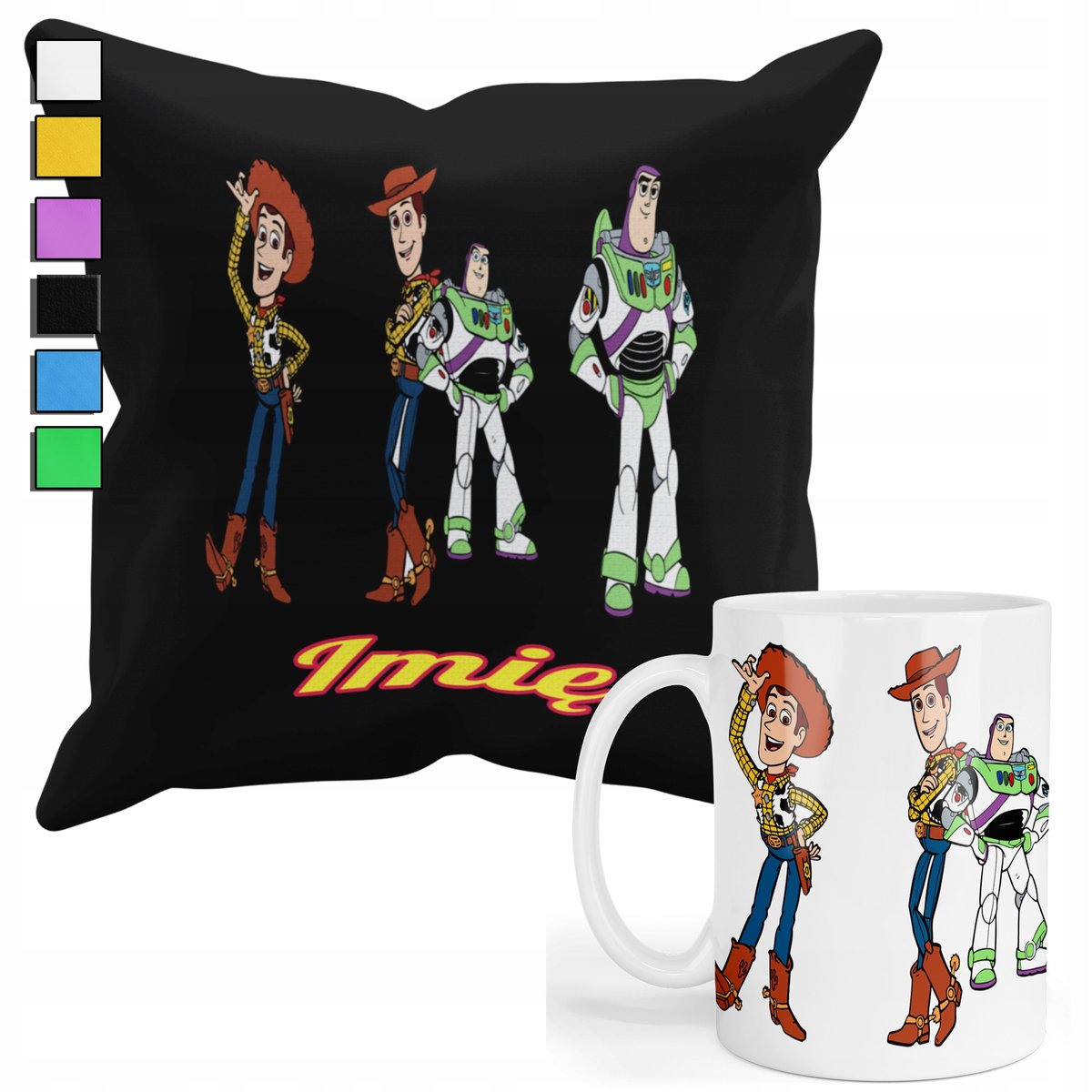 ZESTAW KUBEK + POSZEWKA Z NADRUKIEM-DLA FANA PREZENT TOJ STORY +IMIĘ