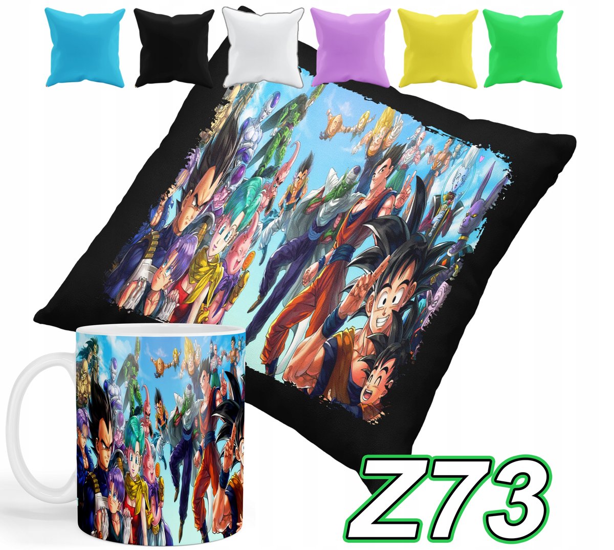 ZESTAW KUBEK + POSZEWKA Z NADRUKIEM DRAGONBALL GOKU ANIME + IMIĘ