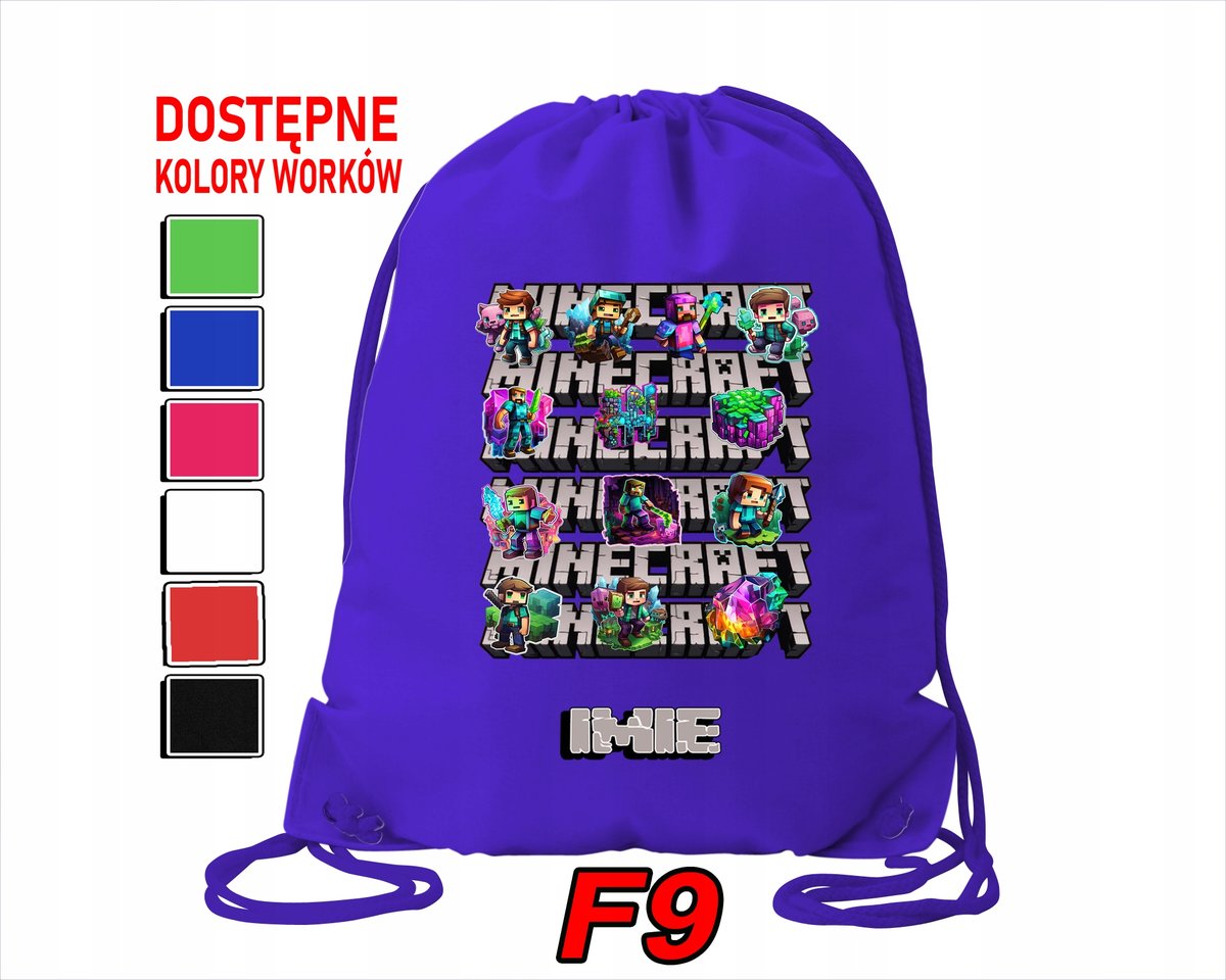 WOREK SZKOLNY NA WF TRENING SPORTOWY Z NADRUKIEM MAINKRAFT - IMIĘ