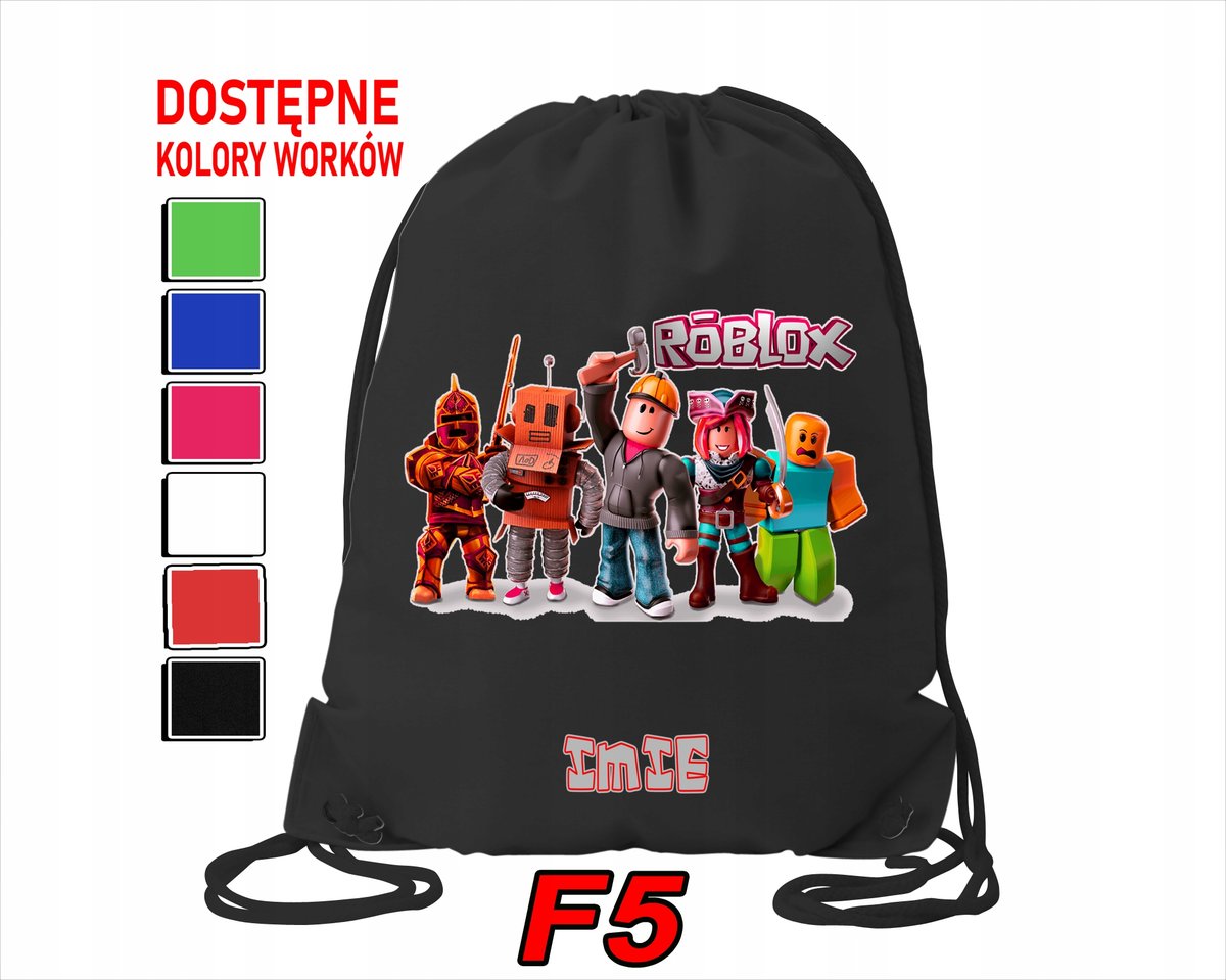 WOREK SZKOLNY NA WF TRENING SPORTOWY Z NADRUKIEM ROBLOX - IMIĘ