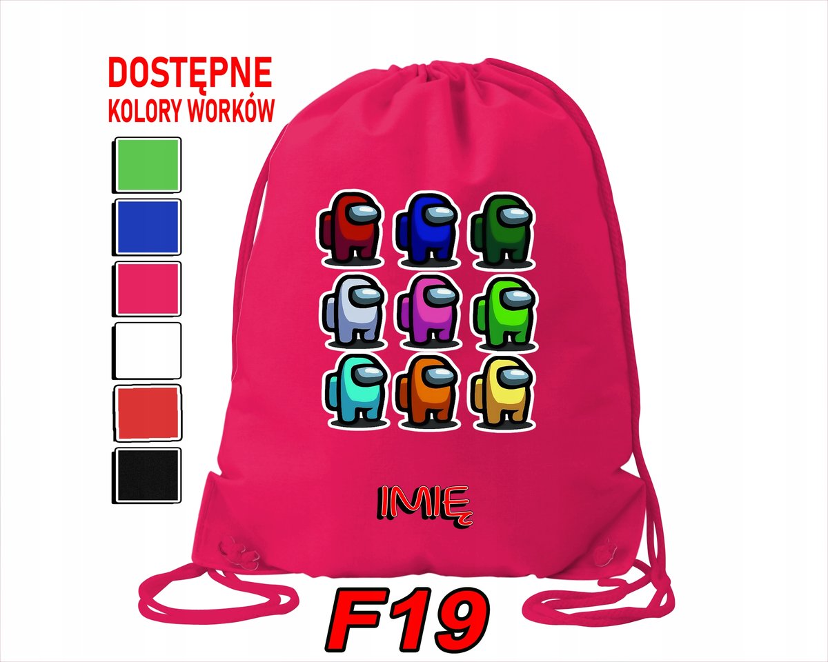 WOREK SZKOLNY NA WF TRENING SPORTOWY Z NADRUKIEM KOSMONAUCI - IMIĘ