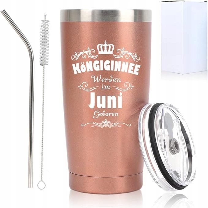 Kubek termiczny 450ml miedziany Prezent dla urodzonych w czerwcu
