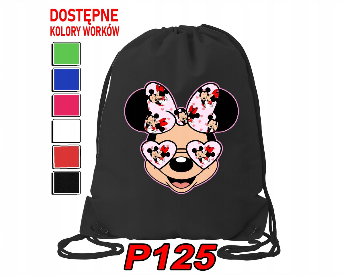 WOREK SZKOLNY NA WF BUTY SPORTOWY DLA DZIECKA BAJKI 5 WZORÓW + IMIĘ