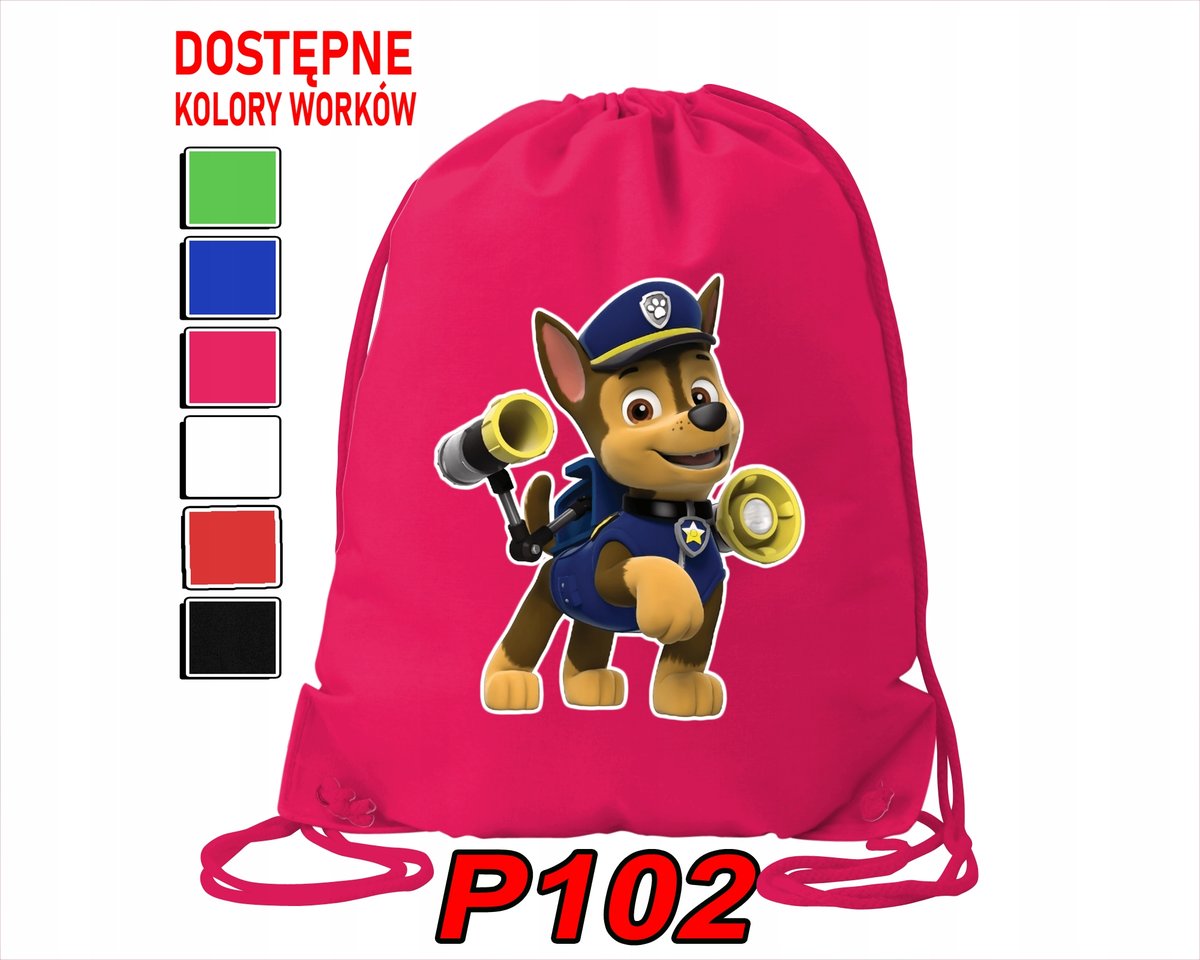 WOREK SZKOLNY NA WF BUTY SPORTOWY DLA DZIECKA PIESKI 5 WZORÓW + IMIĘ