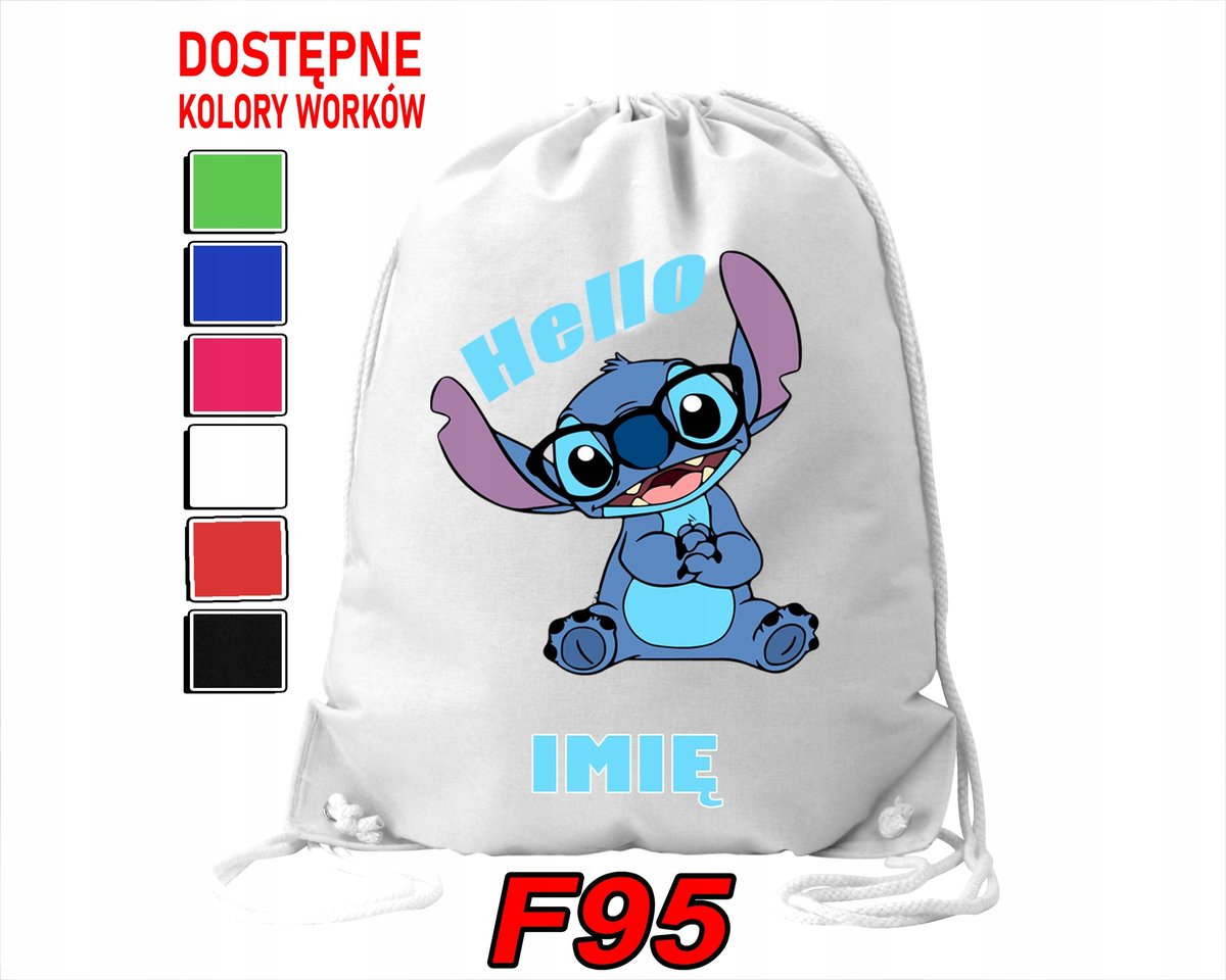 WOREK SZKOLNY NA WF TRENING LILO & STICZ & ANGEL SŁODZIAKI - IMIĘ