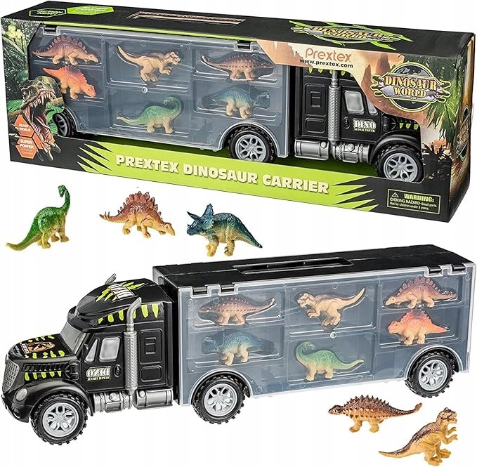 Ciężarówka Tir Laweta z dinozaurami 40cm + 6 Figurek Zabawka dla dzieci