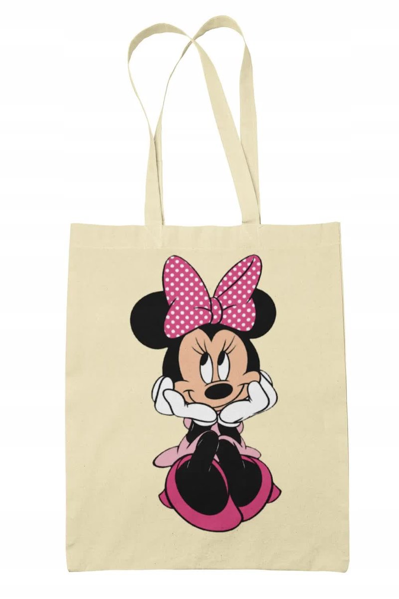 Torba Shopper-Materiał-Na Ramie-Myszka Miki-Minnie