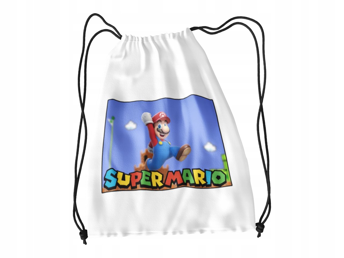 WOREK DO SZKOŁY WF/BUTY SUPER MARIO + IMIĘ
